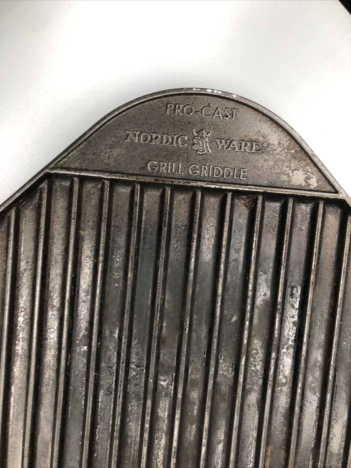 Nordic Ware Non Stick Pro Cast 19 1/2”x 11” Aluminum Grill Griddle Free Shipping