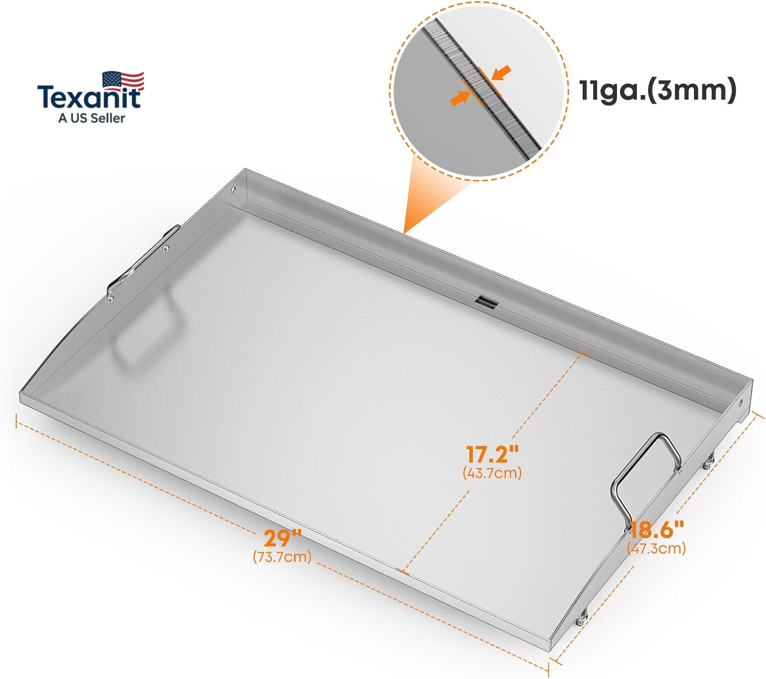 28 Inch Flat Top Griddle, Stainless Steel Griddle Replacement Top for Blackstone