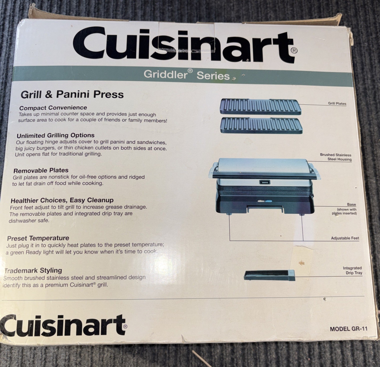 Cuisinart Griddler Series Grill And Panini Press GR-11 – New Open Box