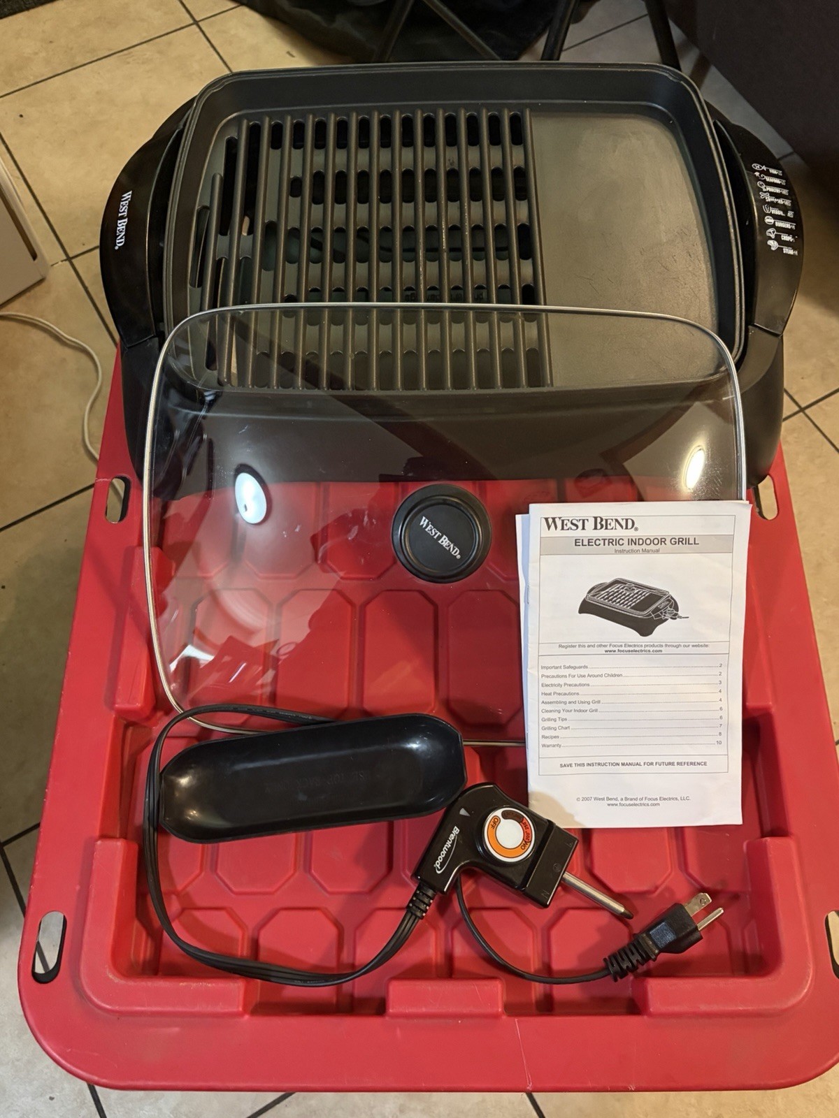 West Bend Chris Freytag Health Heart Smart Indoor Grill Black 1500 Watt 6111