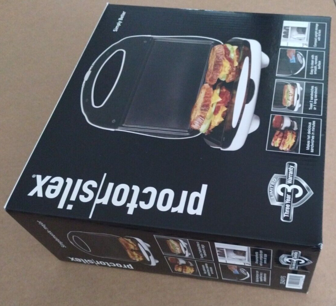 Proctor Silex Sandwich Maker Toaster PANINI press Nonstick Grill FAST FREE SHIP!