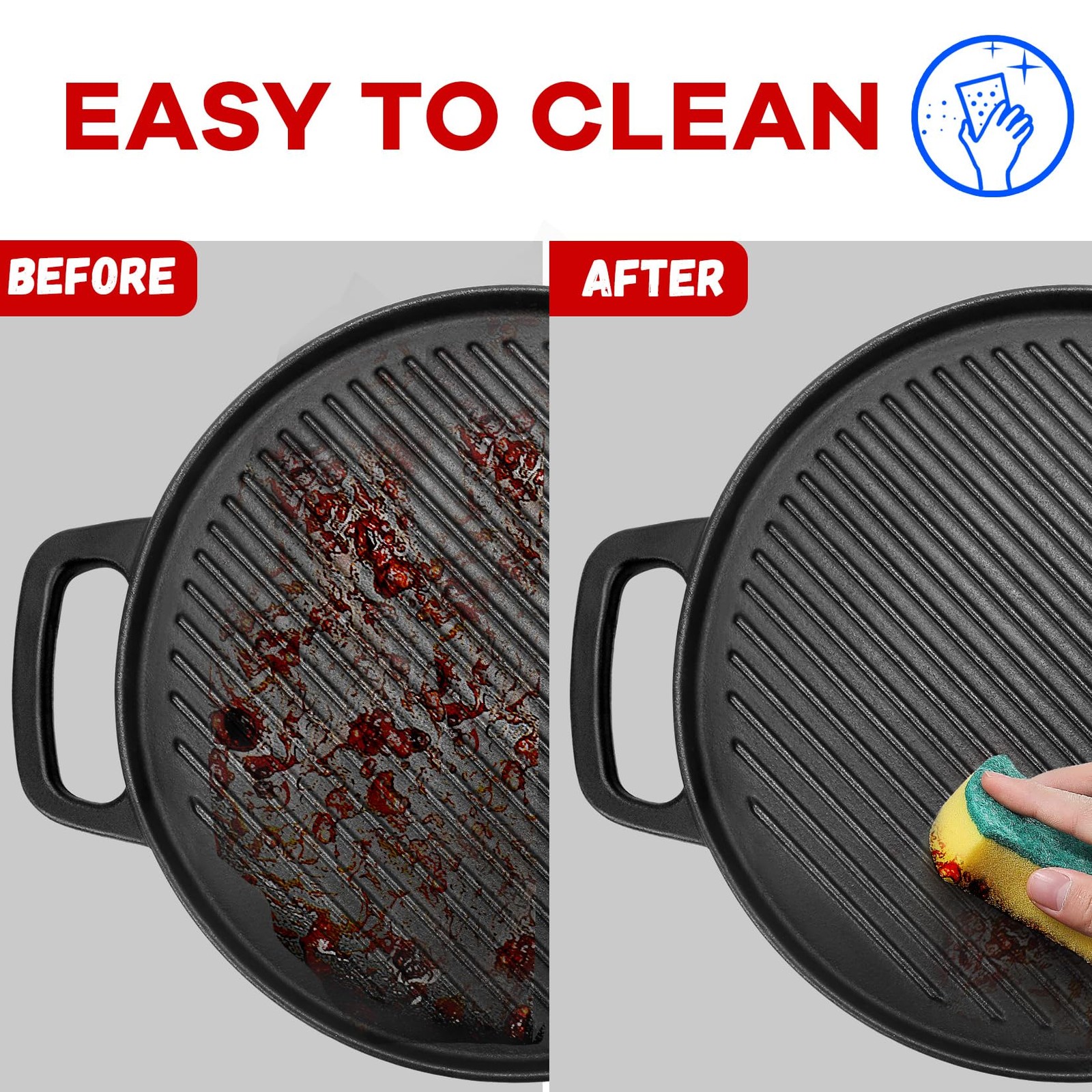 Cast Iron Reversible Griddle, 12 inch Griddle Pan for Stove Tops, Gas Grills …