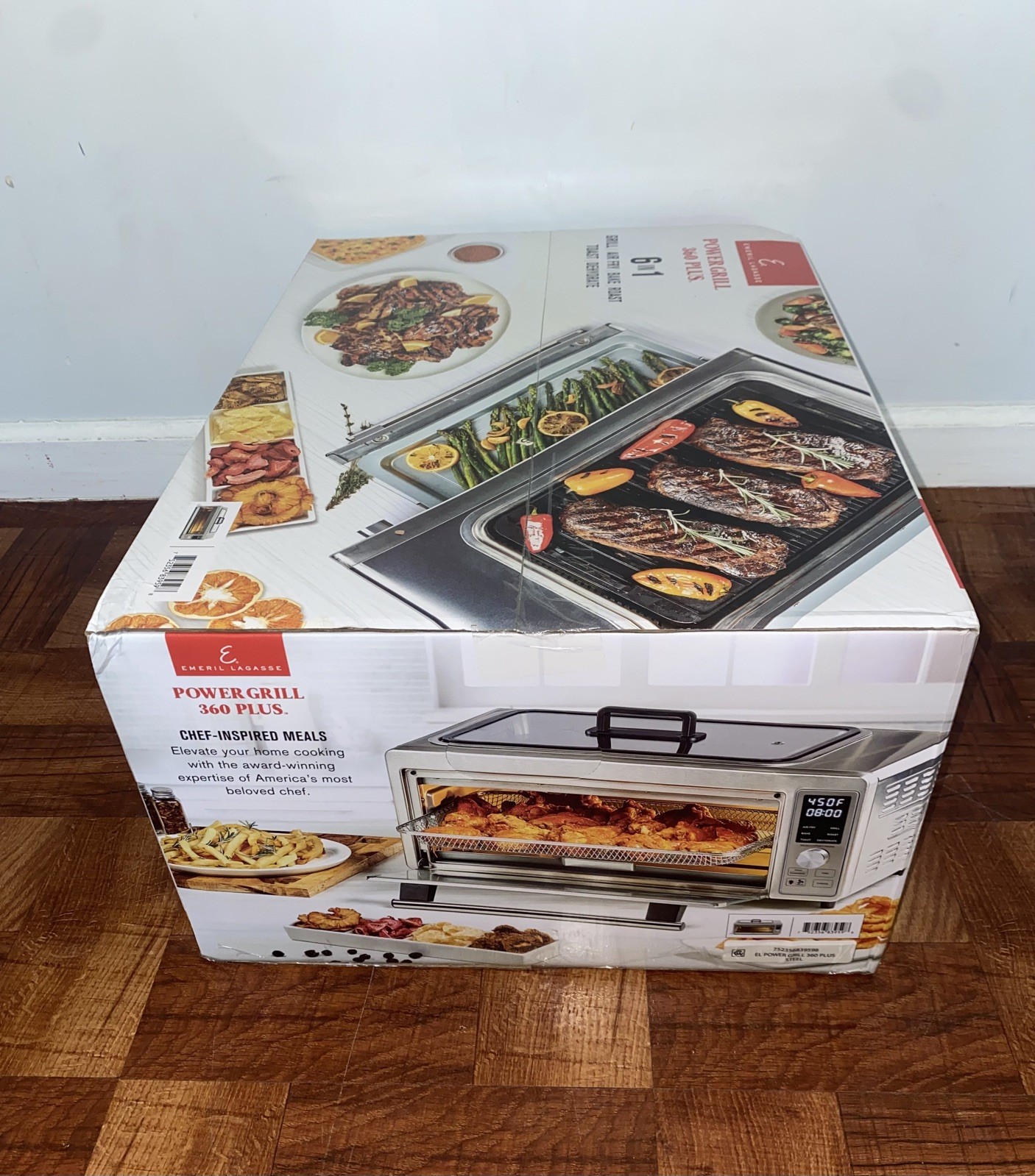 Emeril Lagasse Electric Indoor Grill & Air Fryer Power Grill 360 Plus 6-in-1 NEW