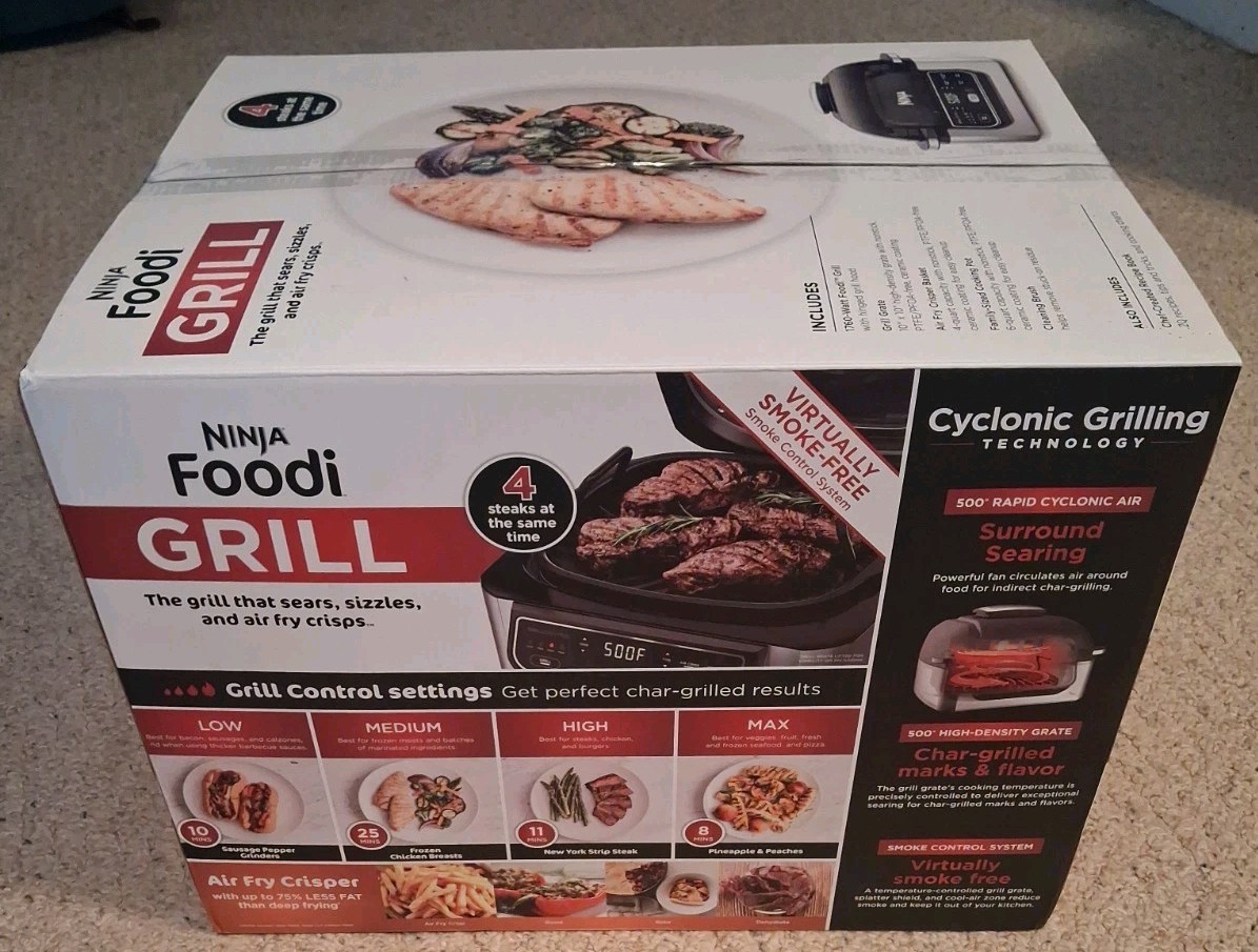 NEW! (Open Box) Ninja Foodi Grill 5-in-1 Cyclonic Grilling & Air Fryer AG302
