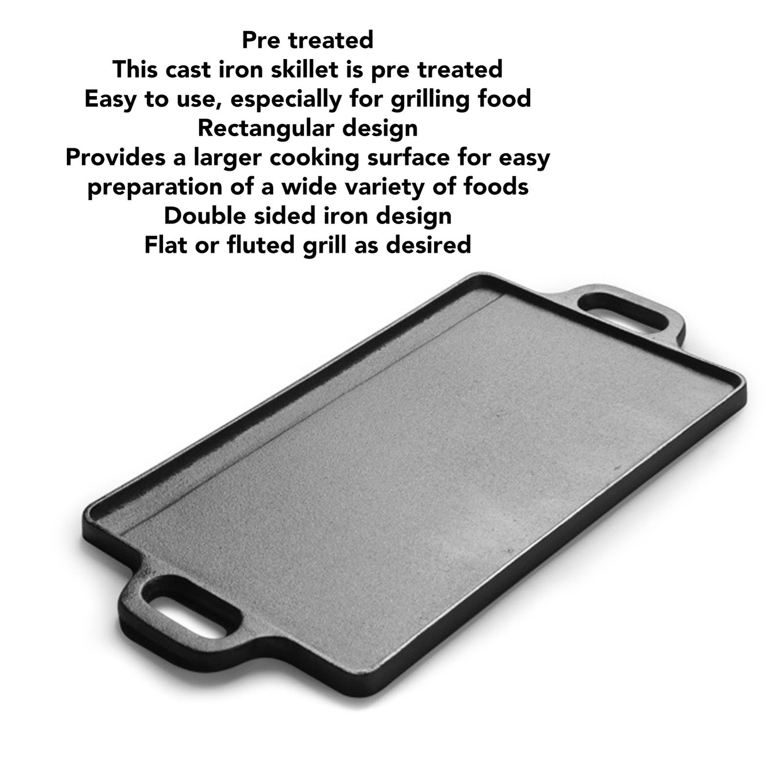 Cast Iron Griddle Double Ears Cast Iron Griddle Multipurpose for BBQ Gas Grill