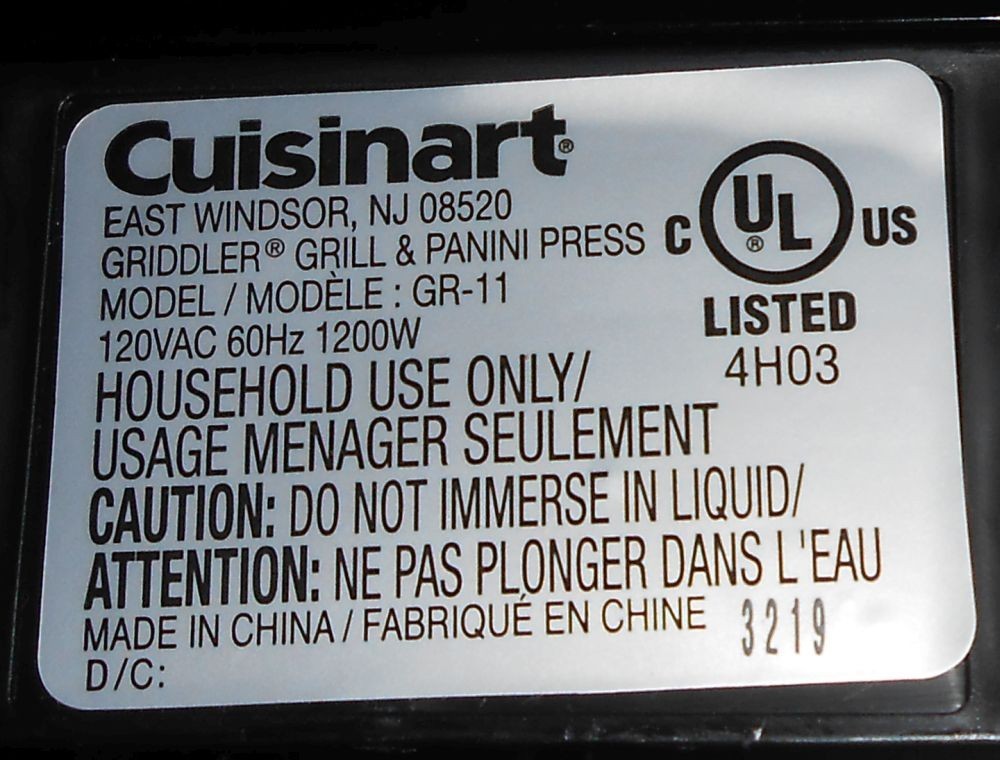 GENUINE CUISINART GRILL & PANINI PRESS GR-11 HANDLE BAR AND HARDWARE