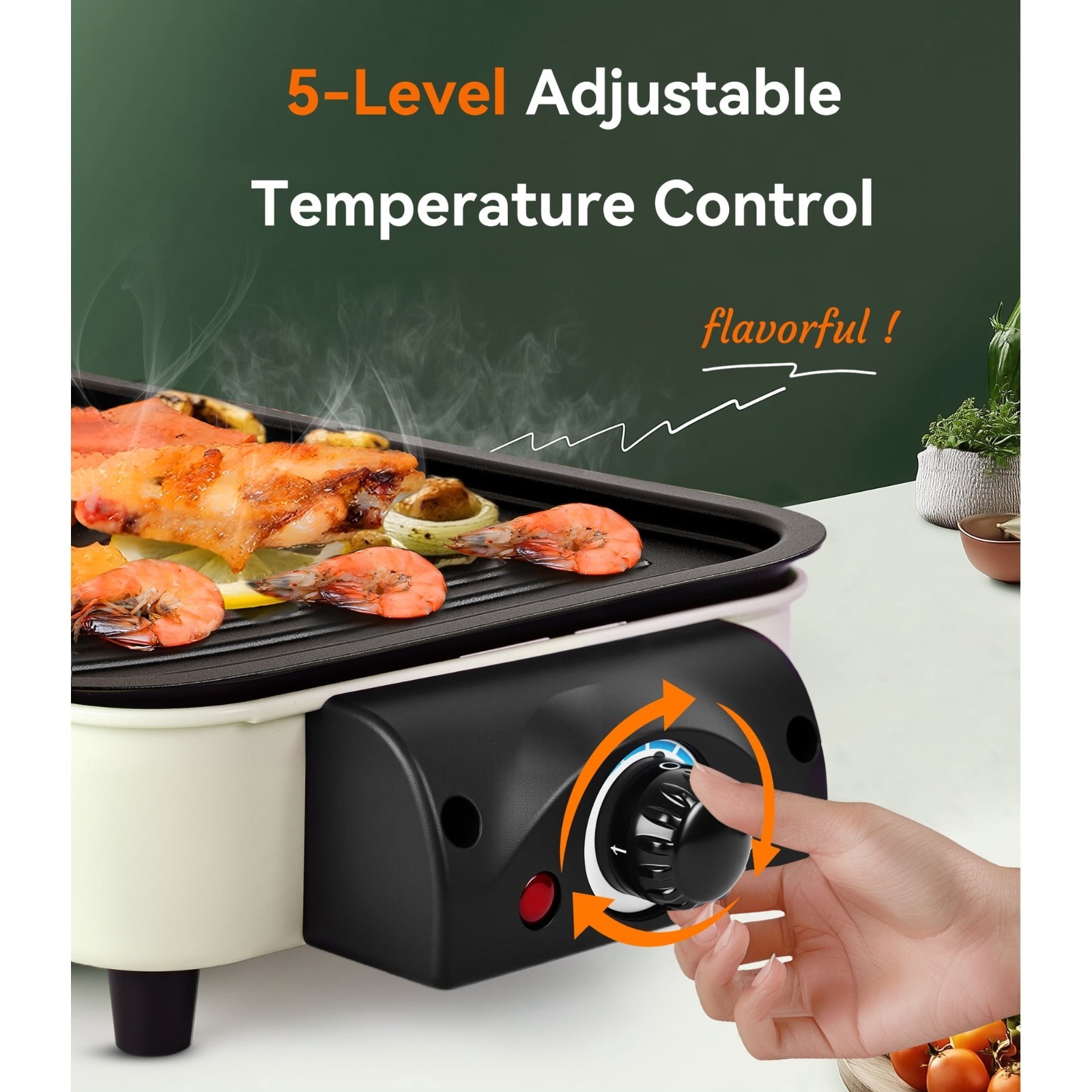Casualife Electric Griddle, 2in1 Indoor Smokeless Grill with Removable Non Stick