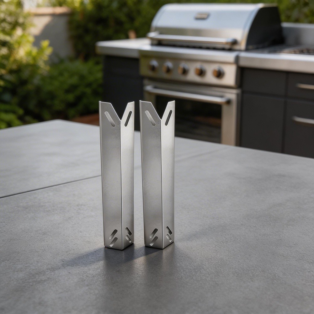 Grill Heat Distributor Plate 201 Stainless Steel 39.4x8x3cm Two Pieces