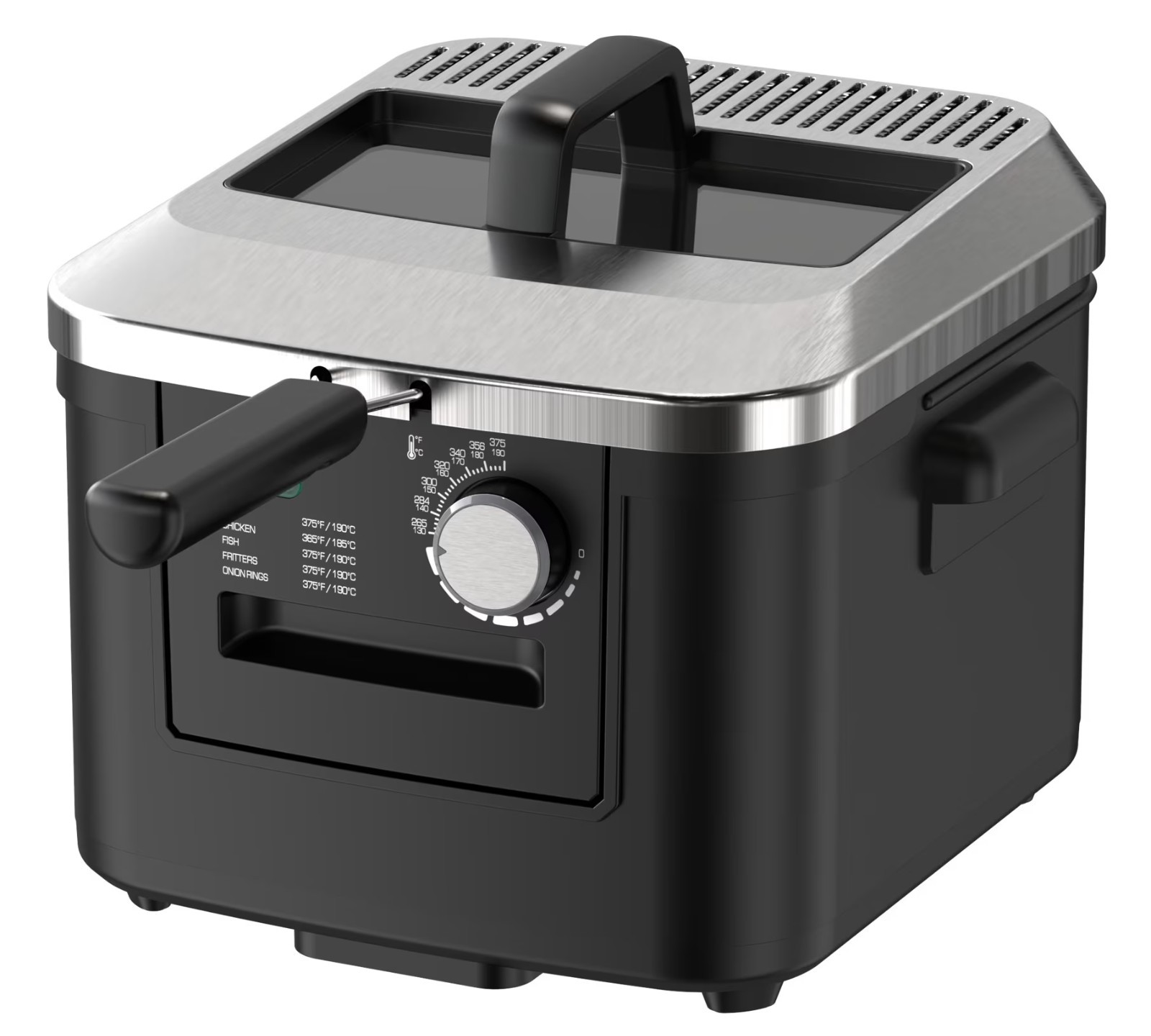 Mainstays 4-Liter Matte Black Electric Deep Fryer with Adjustable Temperature Co