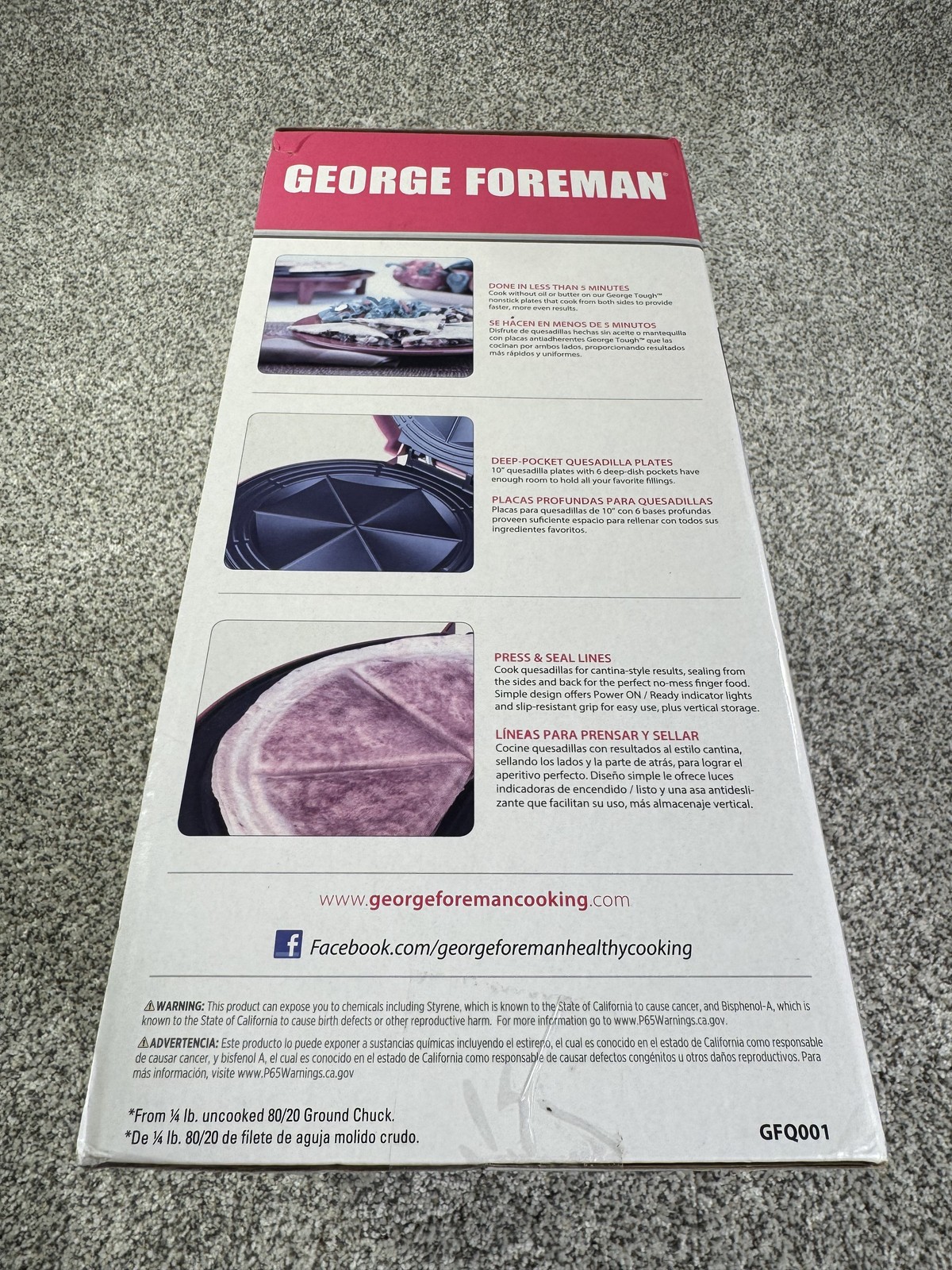 George Foreman Quesadilla Maker 10 Inch 6 Serving Nonstick Plates Quick Meal Kit