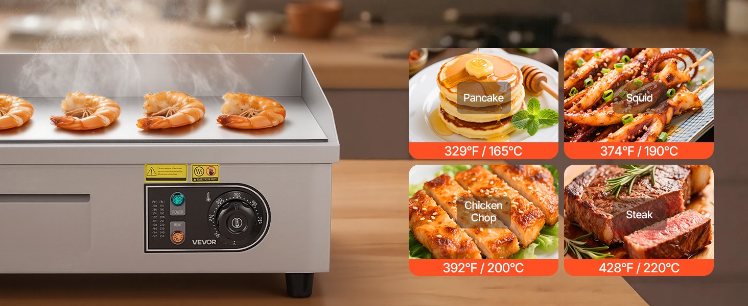 Commercial Electric Griddle, 18″, Countertop Flat Griddle | Stainless Steel