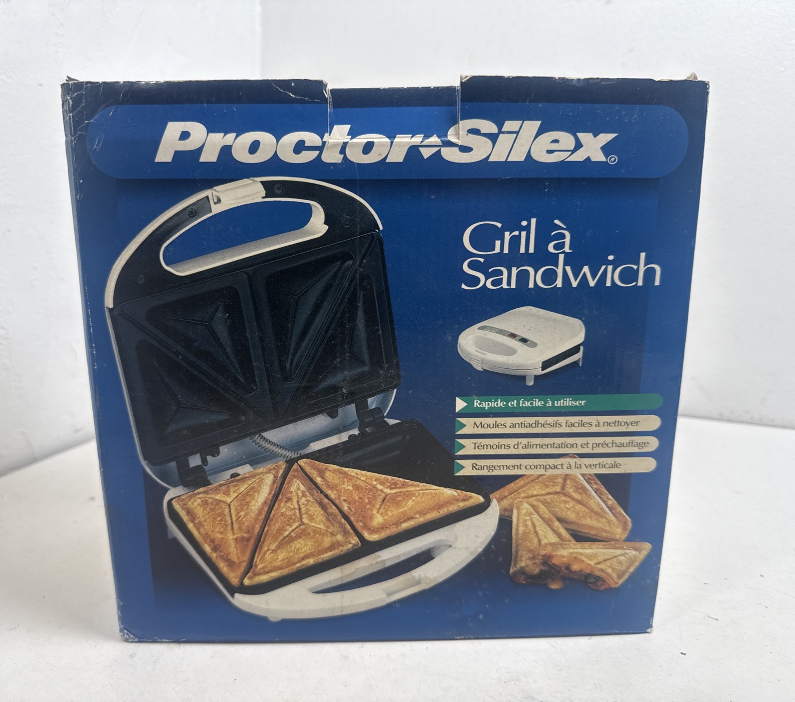Proctor Silex Sandwich Toaster Nonstick Grids Press Meal Maker Model 25400 NEW