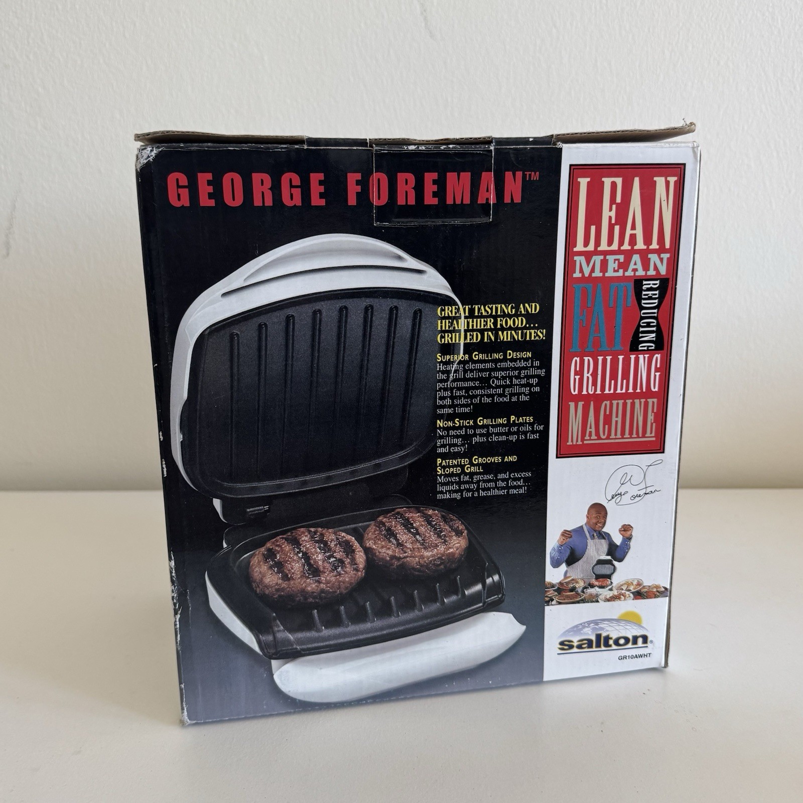 George Foreman Lean Mean Fat-Reducing Grillng Machine NEW NIB