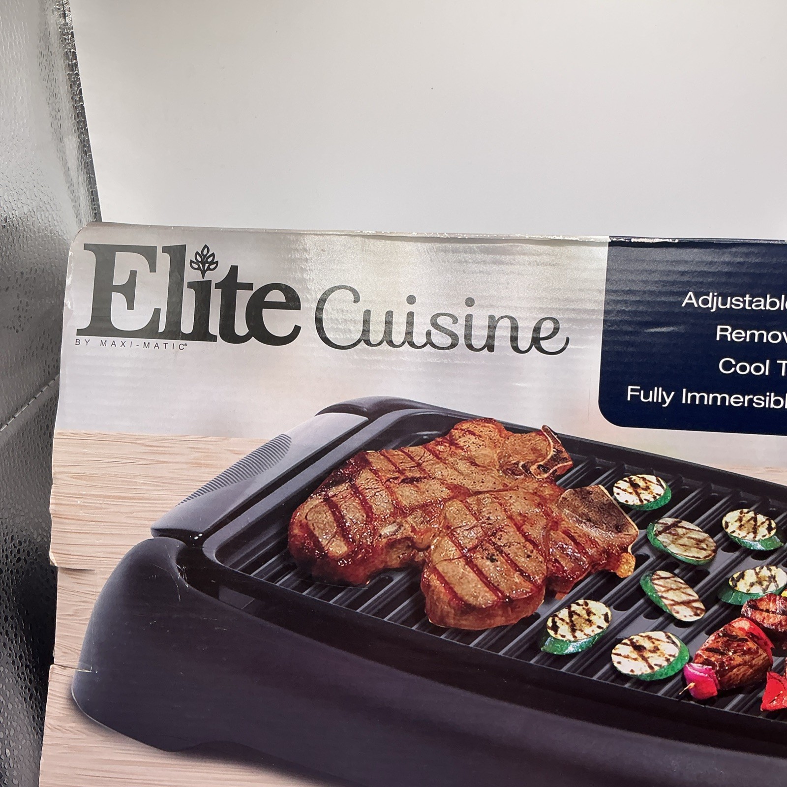 Electric Tabletop Grill Elite Cuisine EGL-3450 Smokeless Nonstick. 12″ X 10″.NEW