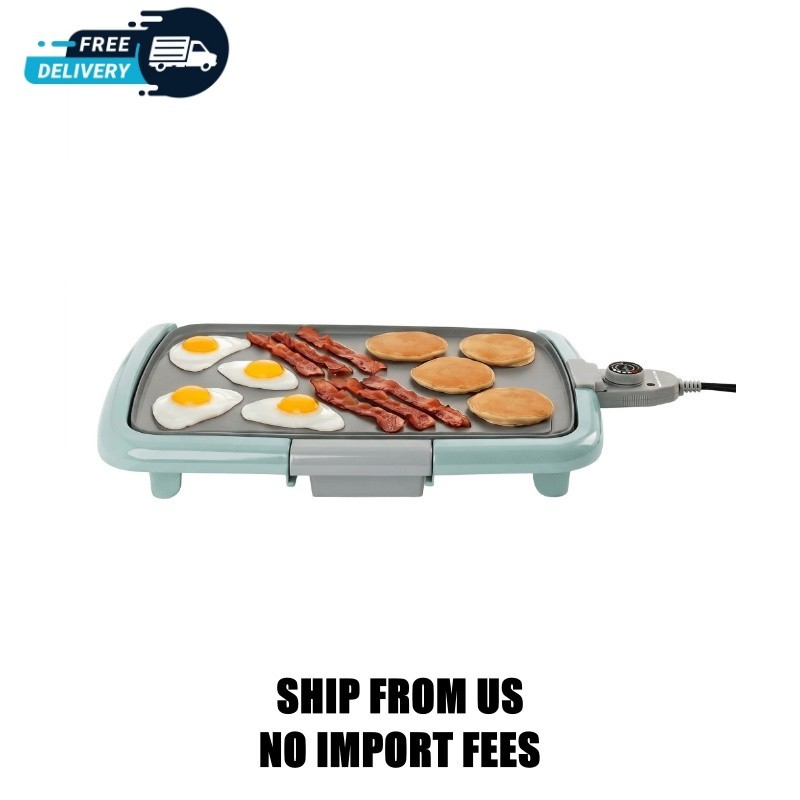OVENTE Electric Griddle with 16″ x 10″ Non-Stick Plate, Blue GD1610LBL | Removab