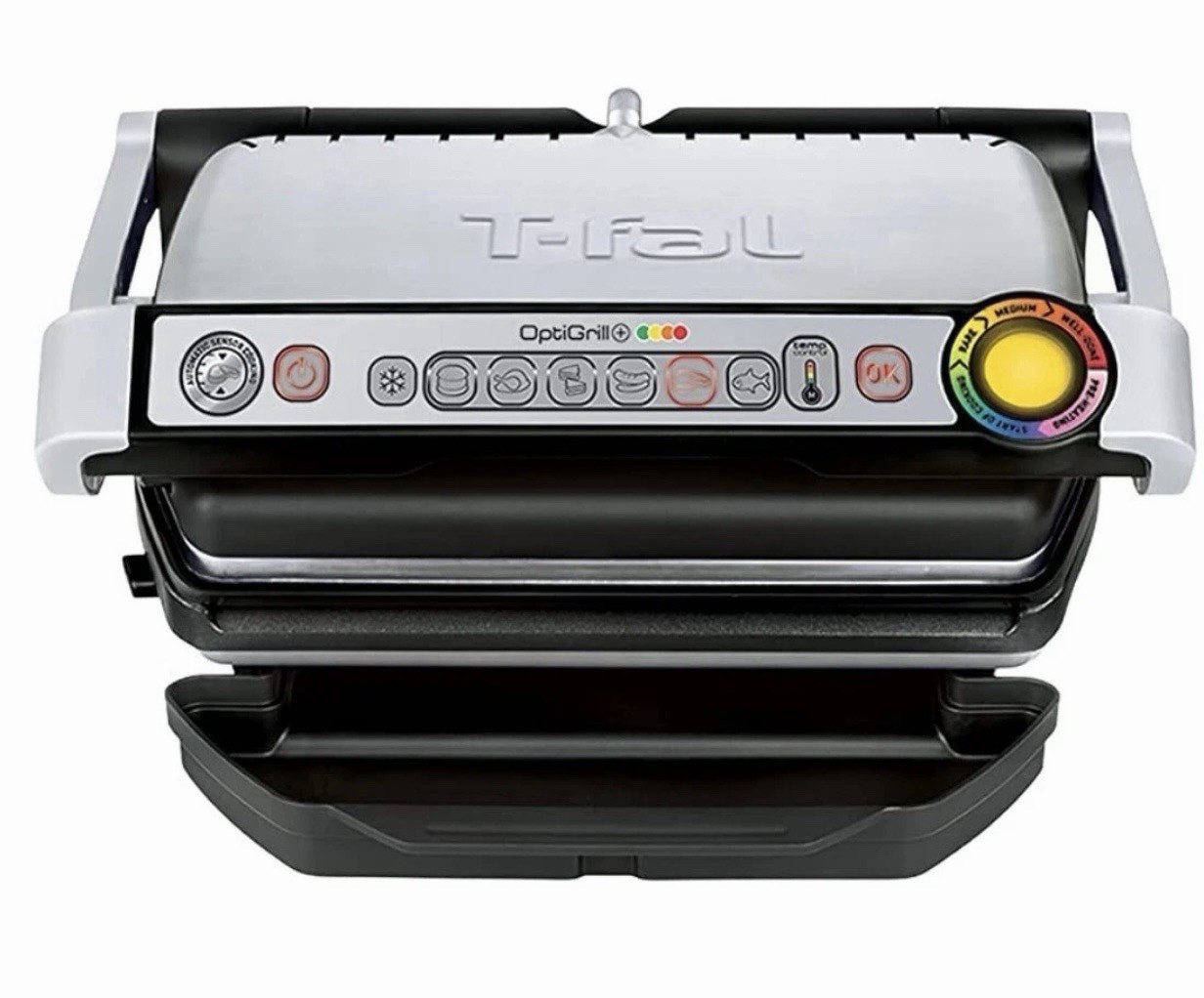 Tefal OptiGrill 4-in-1 Grill 93 SQ. In. Black Stainless Steel Nonstick Indoor