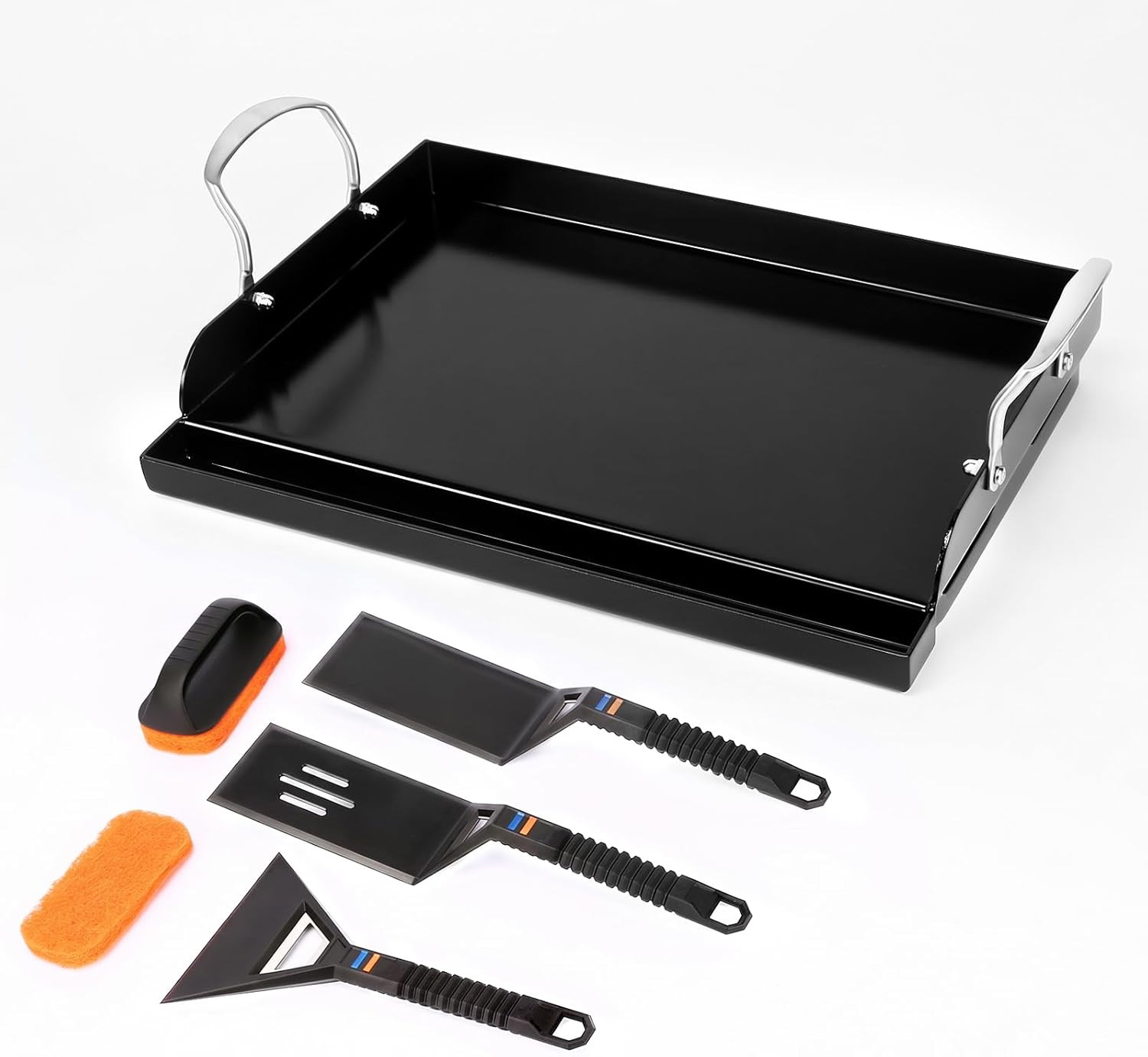 17 X 13 in Cast Iron Griddle for Gas Grill, Nano Ceramic Nonstick Flat Top Grill