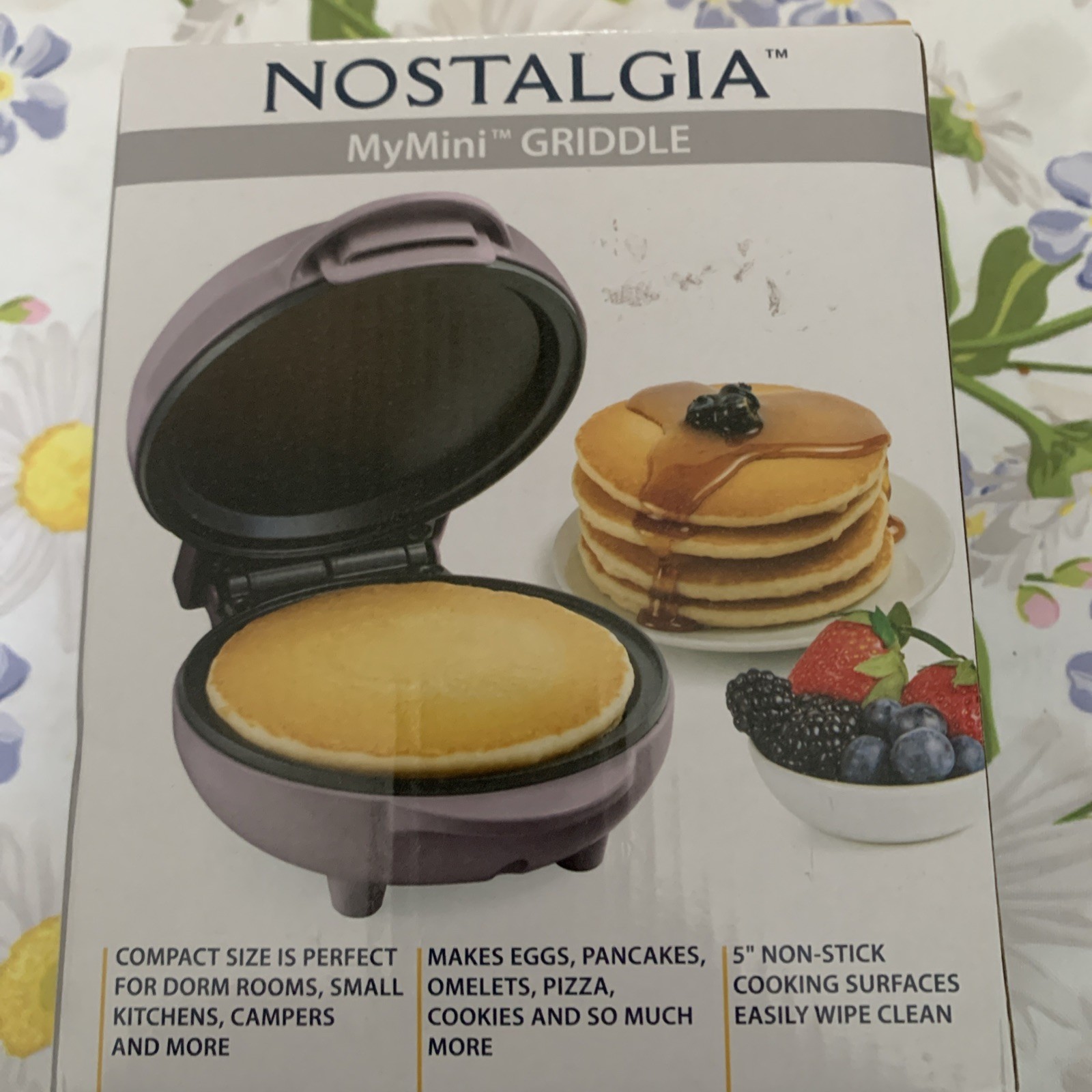 Nostalgia My Mini Griddle 5″ Nonstick Cooking Surface Purple