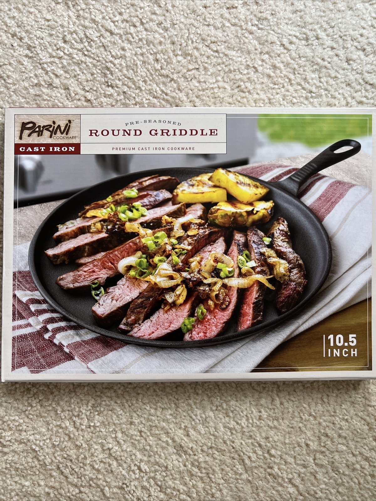 Parini Cast Iron 10.5″ Round Griddle – NEW