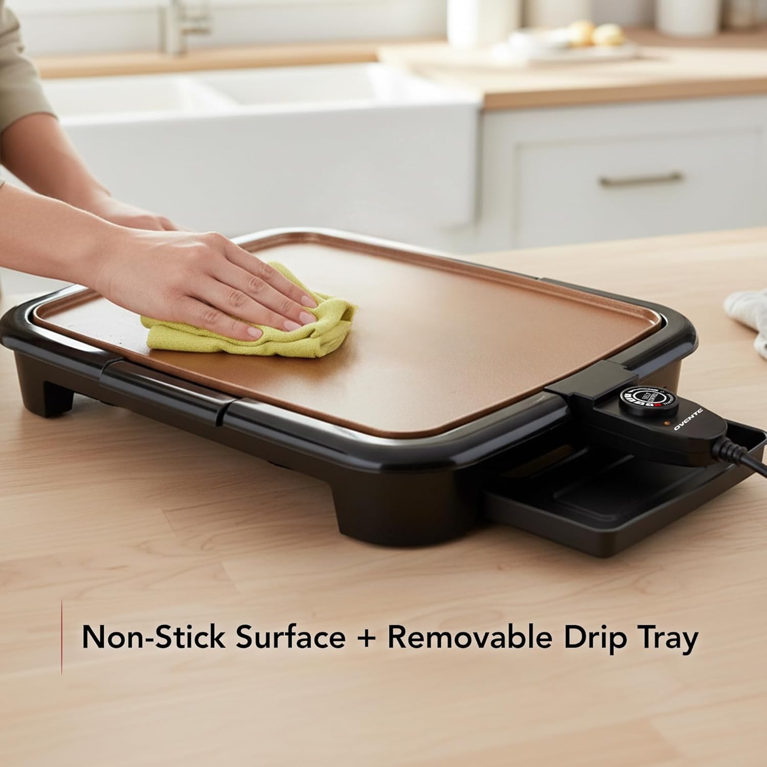 Electric Griddle W/ 16 x 10 Inch Flat Non-Stick Cooking Surface