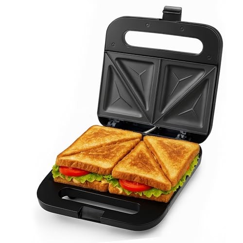 OVENTE Electric Sandwich Maker Non-Stick Press Toaster Grill Black Kitchen Tool