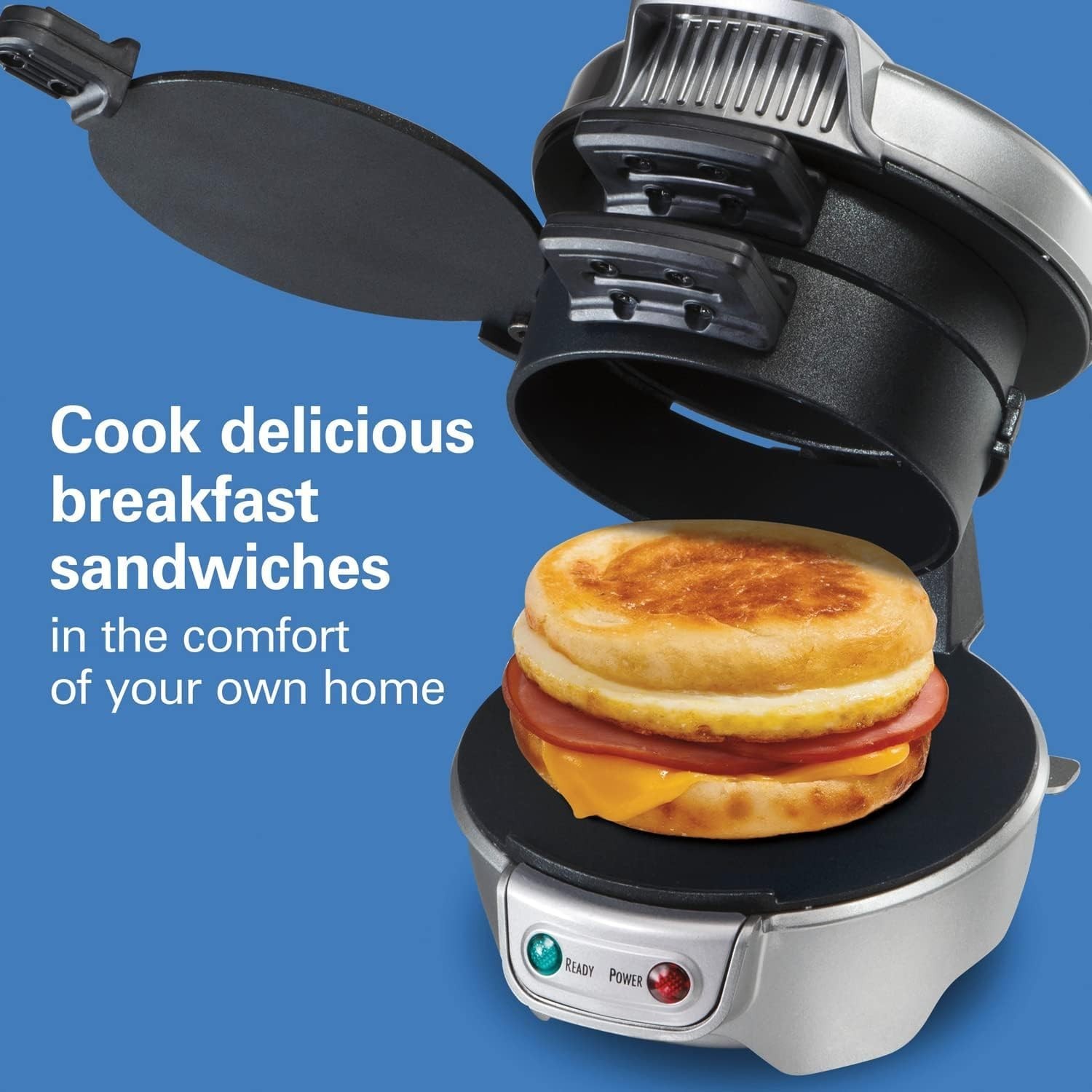 Breakfast Sandwich Maker with Egg Cooker Ring for English Muffins Croissants