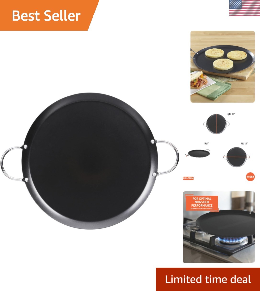 Elegant 11-Inch Carbon Steel Comal – Perfect for Pancakes, Quesadillas, and More