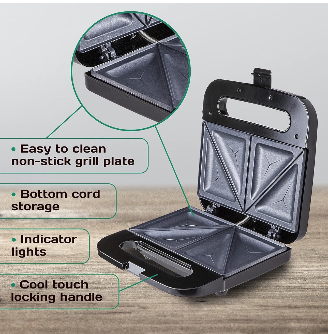RAE DUNN Electric Sandwich Maker Multiple Uses- French Toasts,Omelets +