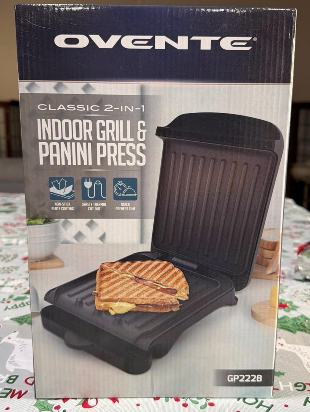 Ovente Classic 2-in-1 Indoor Grill and Panini Press