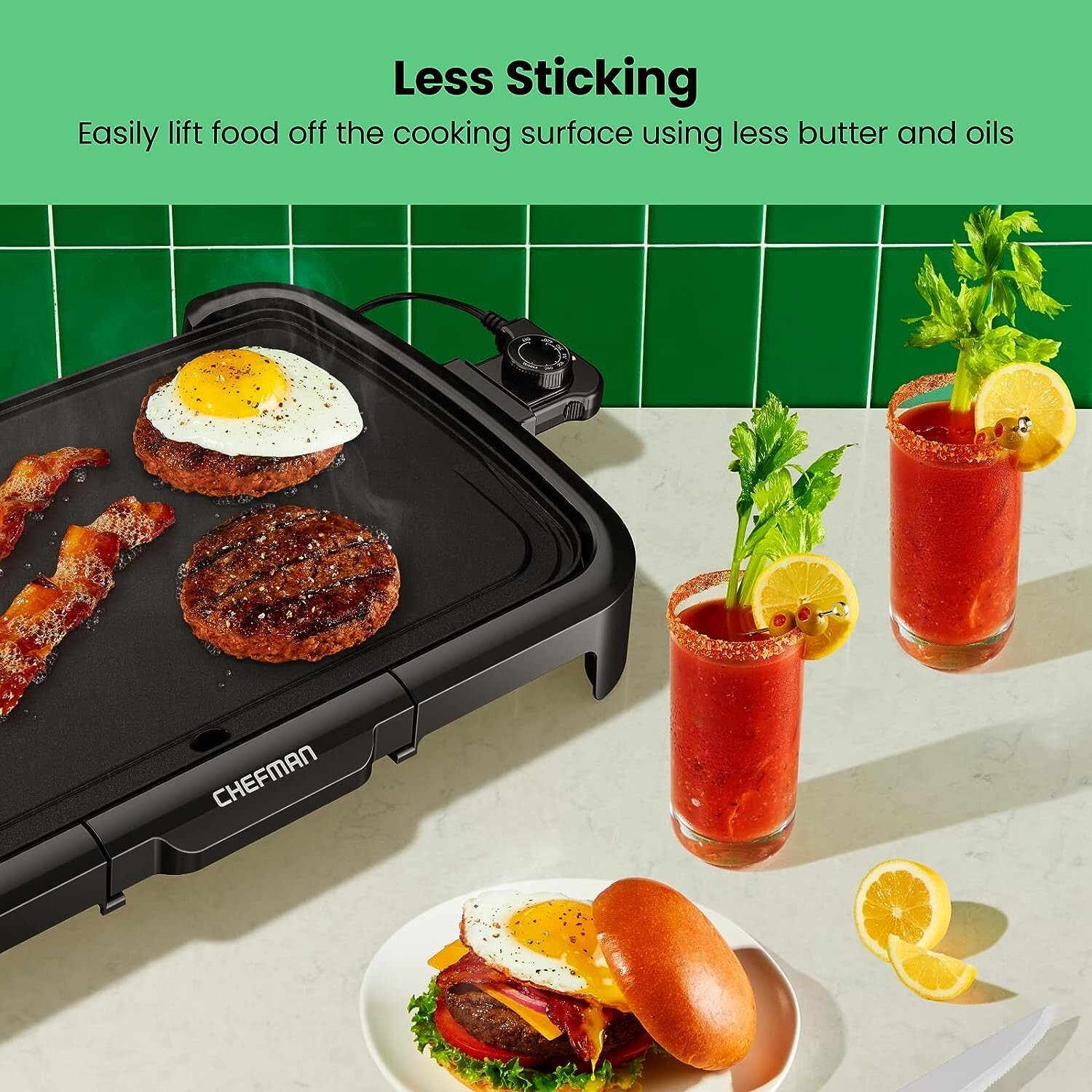 XL Electric Griddle with Removable Temperature Control Immersible Flat Top Gr…