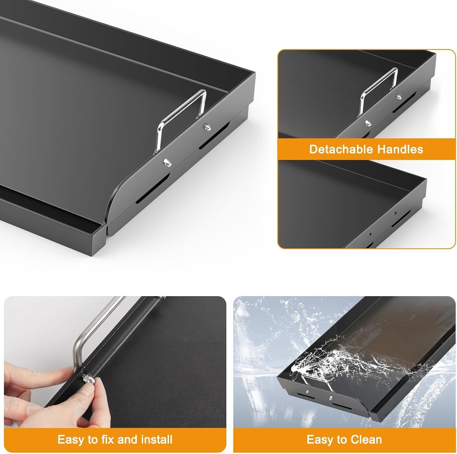 Griddle for Gas Grill, 25″ x 16″ Nonstick Coating Universal Griddle Flat Top …