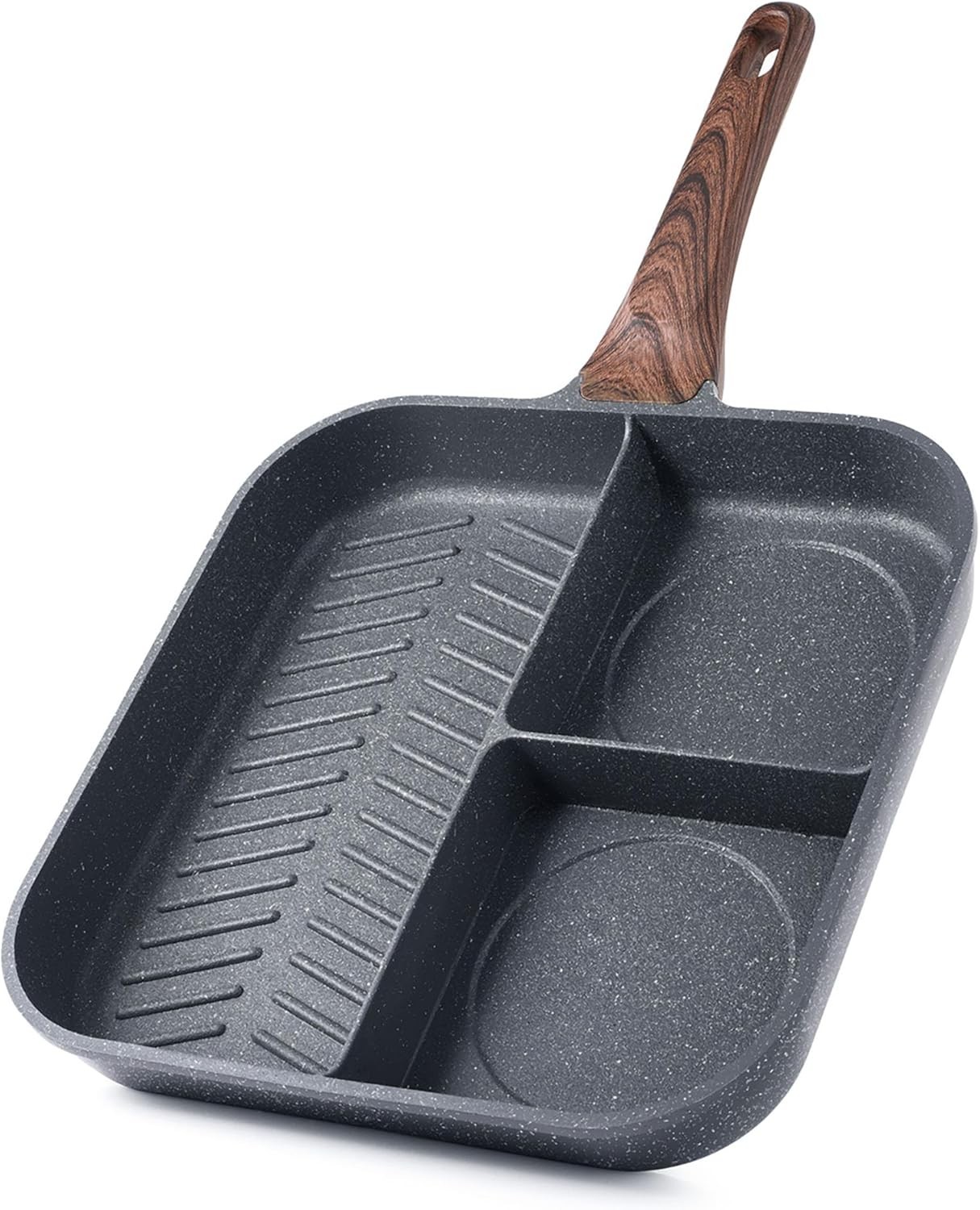 Nonstick Griddle Grill Pan Pro-Grid Reversible Grill & Griddle Pan Two Burner