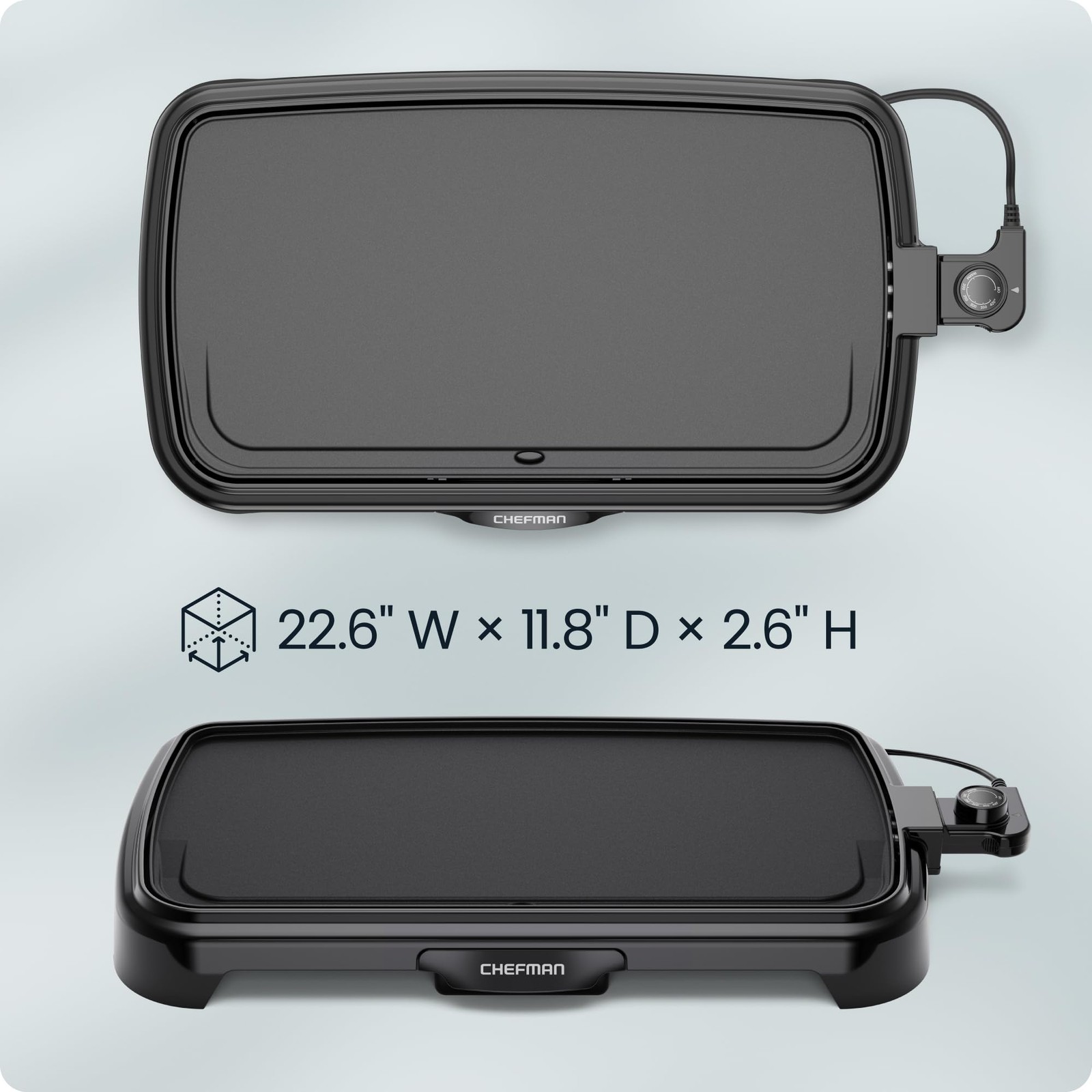 Chefman XL Electric Griddle with Removable Temperature Control, Immersible Flat