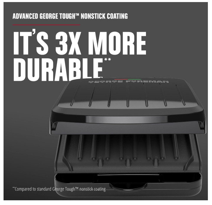 New George Foreman 2-Serving Classic Plate Grill – Free Shipping