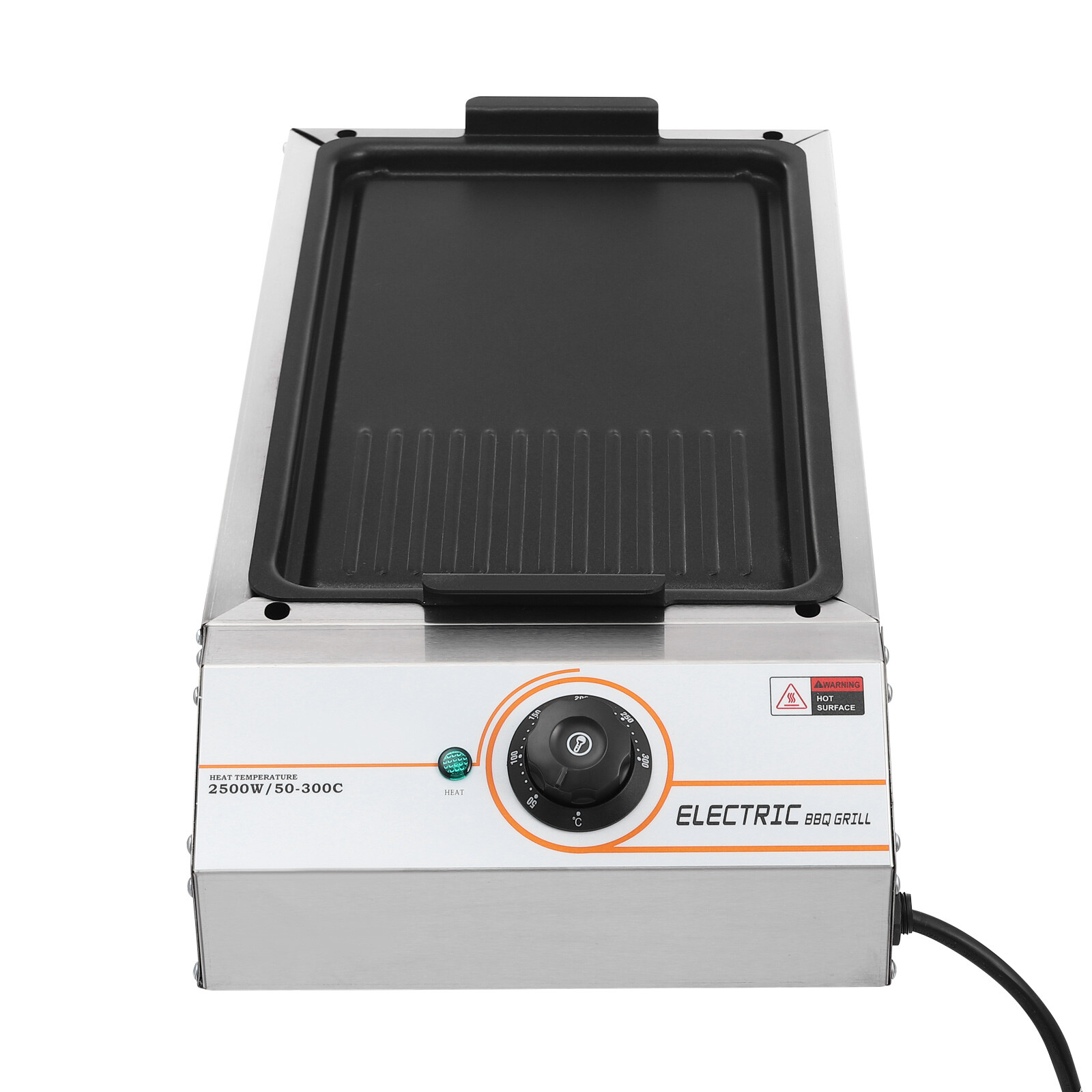 2500W Electric Grill Electric Skillet Grill Adjustable 122-572°F Non-Stick