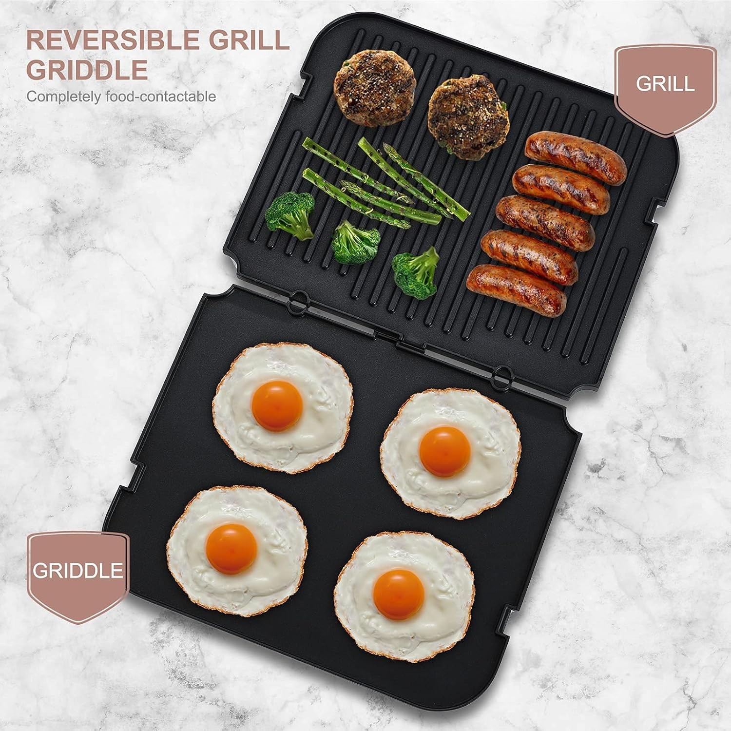 Griddler Plates Replacement for Cuisinart Griddler GR-4NP1 5-in-1,as Cuisinar…