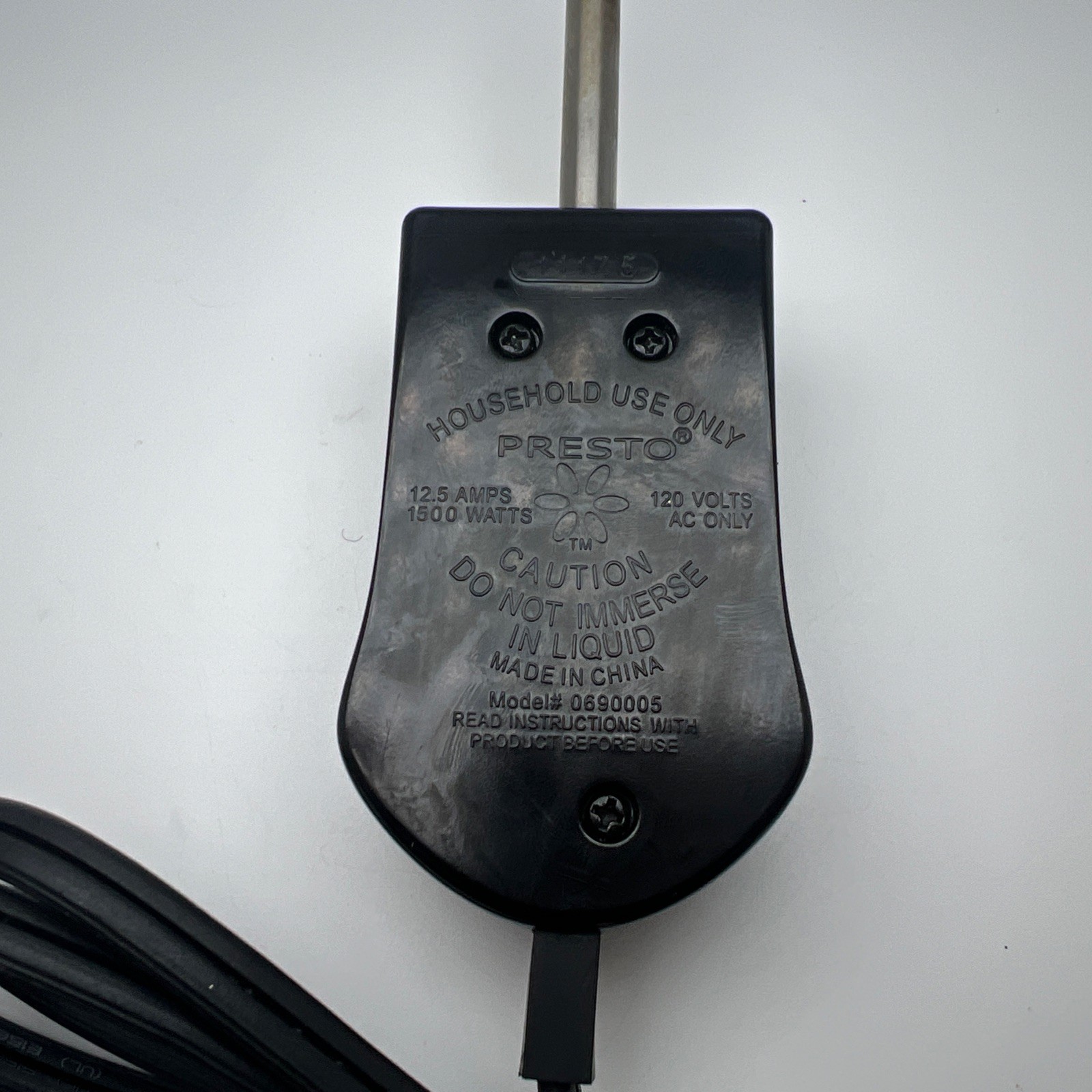 PRESTO Electric Griddle Temperature Control Probe Heat Power Cord 0690005