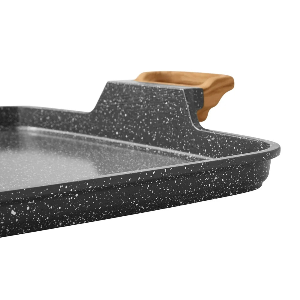 Cast Aluminum Non-Stick Griddle Flat Top Cooking Kitchen Grill Portable 12″X18″