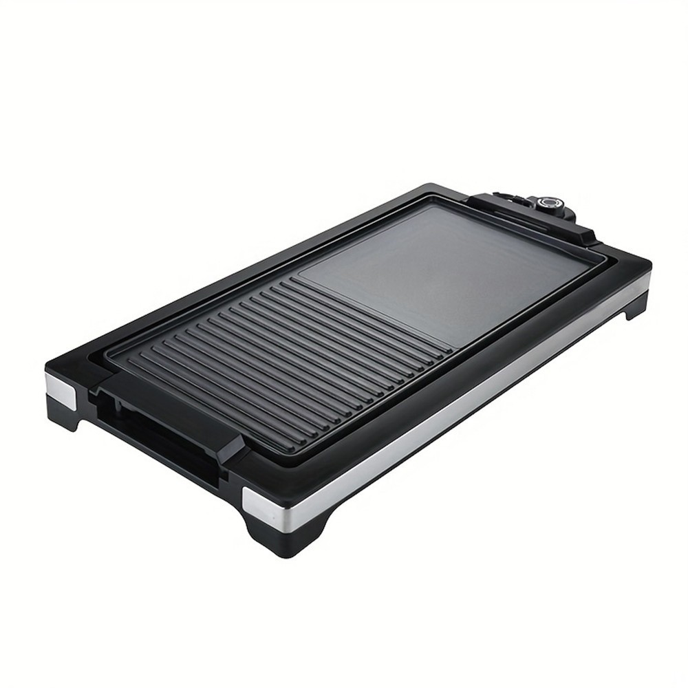 1800W 2 in1 Electric Griddle Non Stick Cool Touch BBQ Eggs Bacon Pancake Cooker