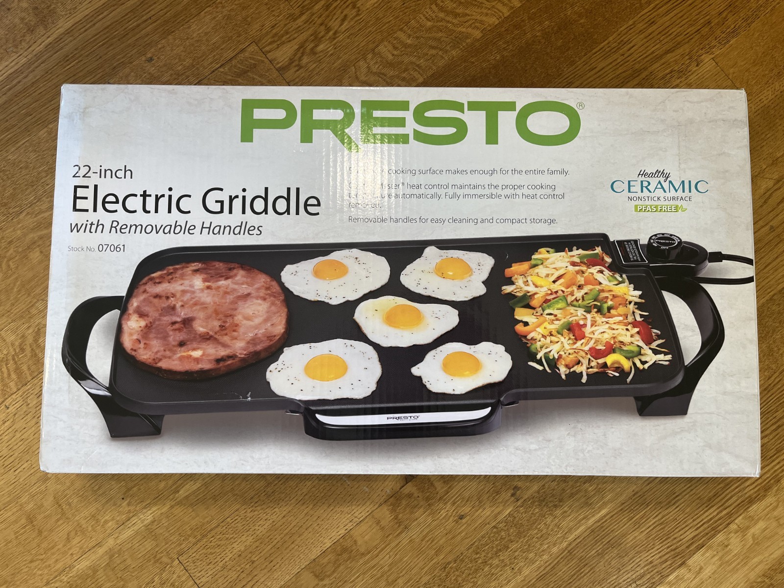 Presto 22″ Electric Griddle with Removable Handles and Nonstick Cooking Surface