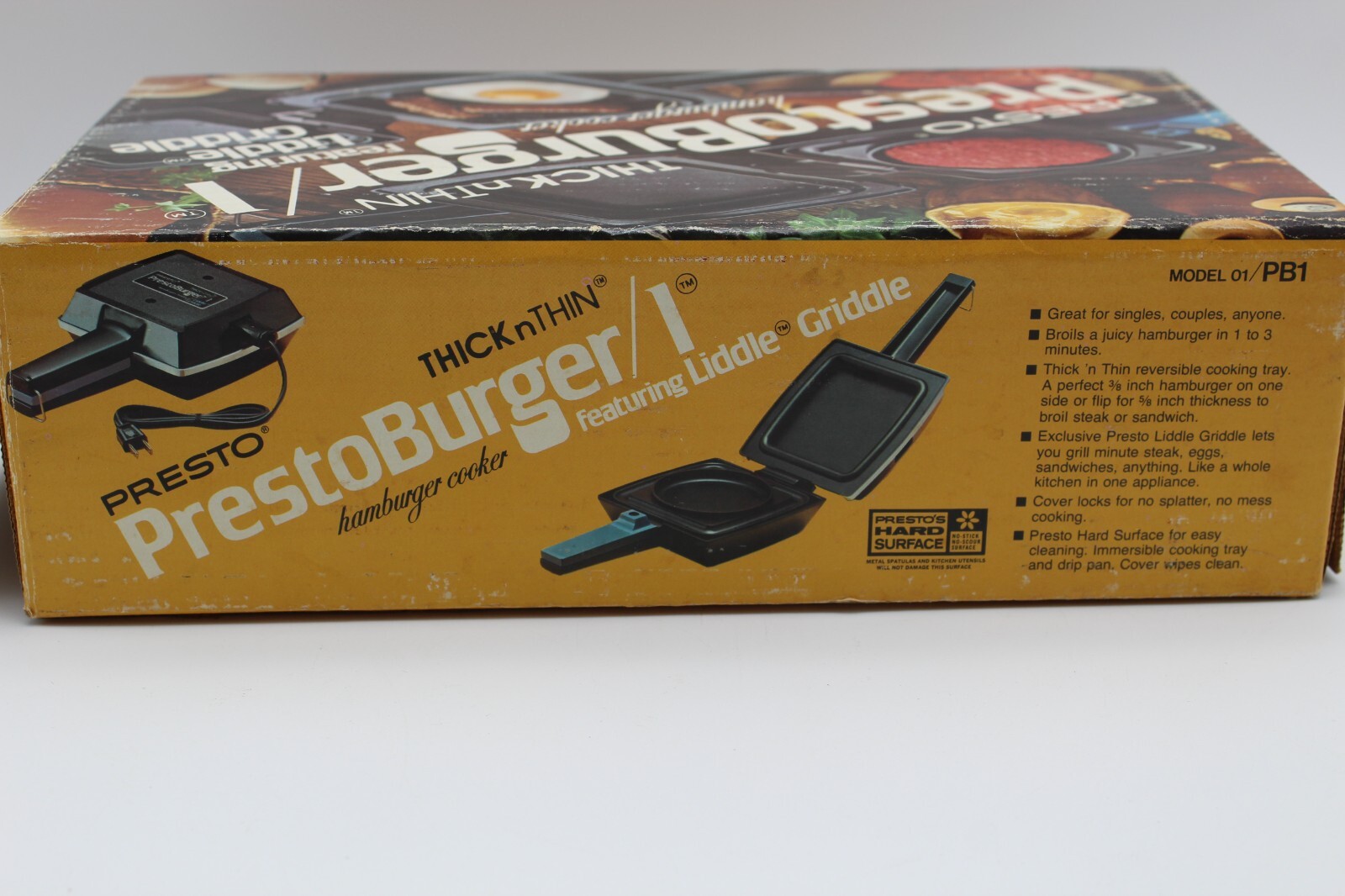 Vintage PRESTO Prestoburger 1 Cooker Grill Liddle Griddle #01/PB1 New Open Box
