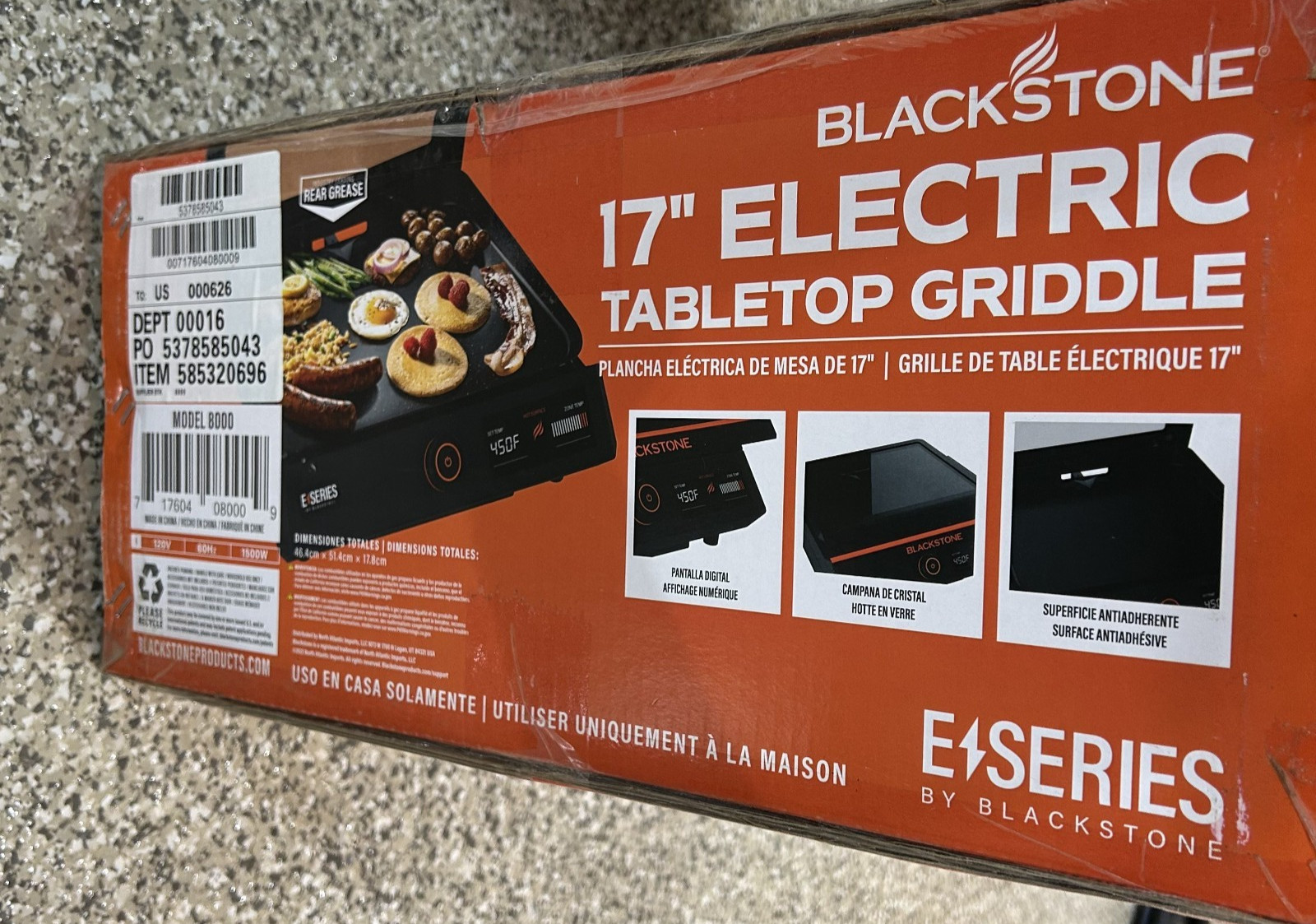 Blackstone E-Series 17” Electric Griddle with Hood Non-Stick Tabletop Grill NEW