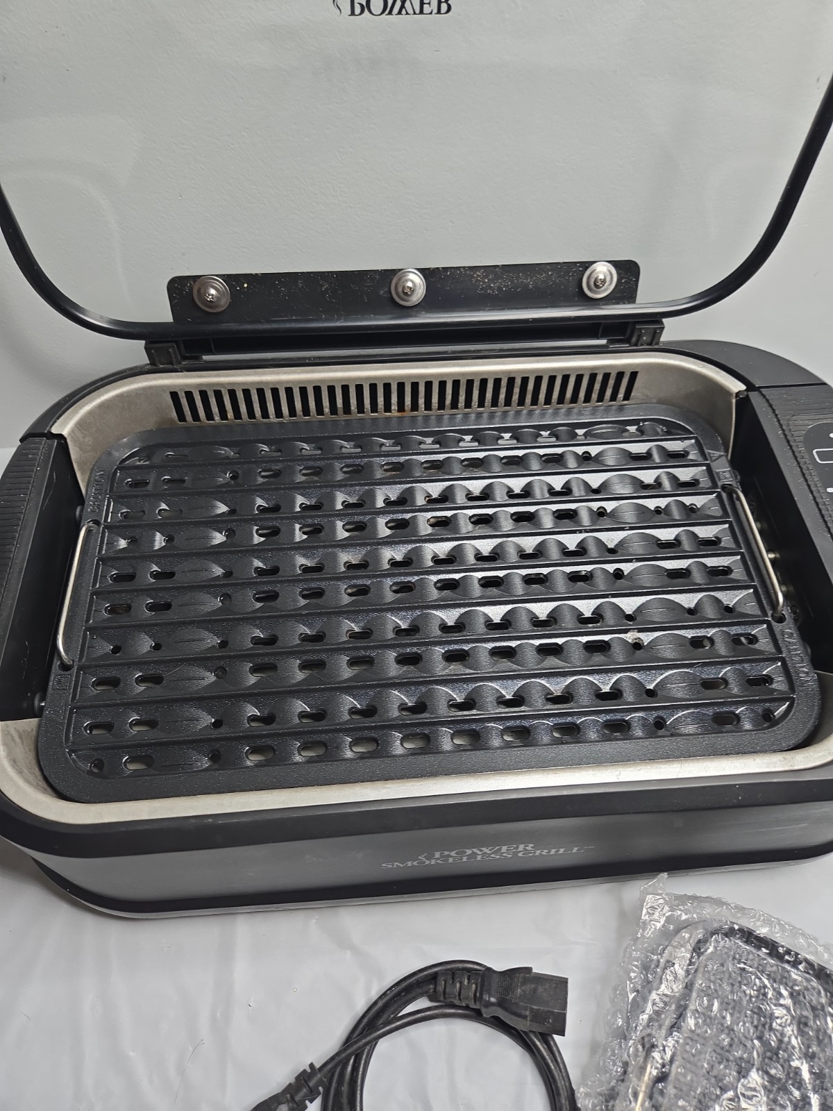 Power Smokeless Indoor Electric Grill Black Brand PG 1500 Used.