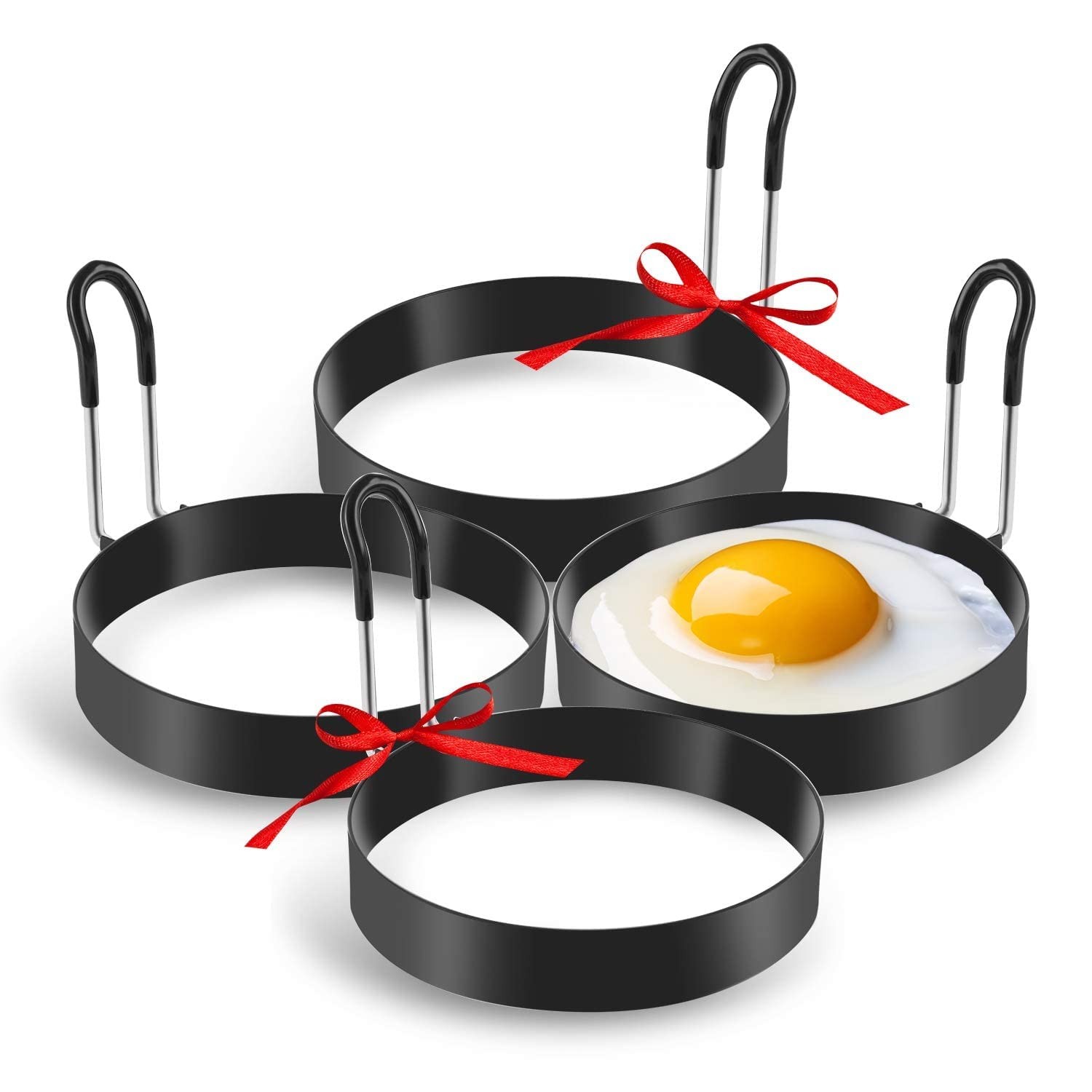 4 PCS Stainless Steel Egg Rings Cooking Pancake Mold Frying Eggs Omelet Tool