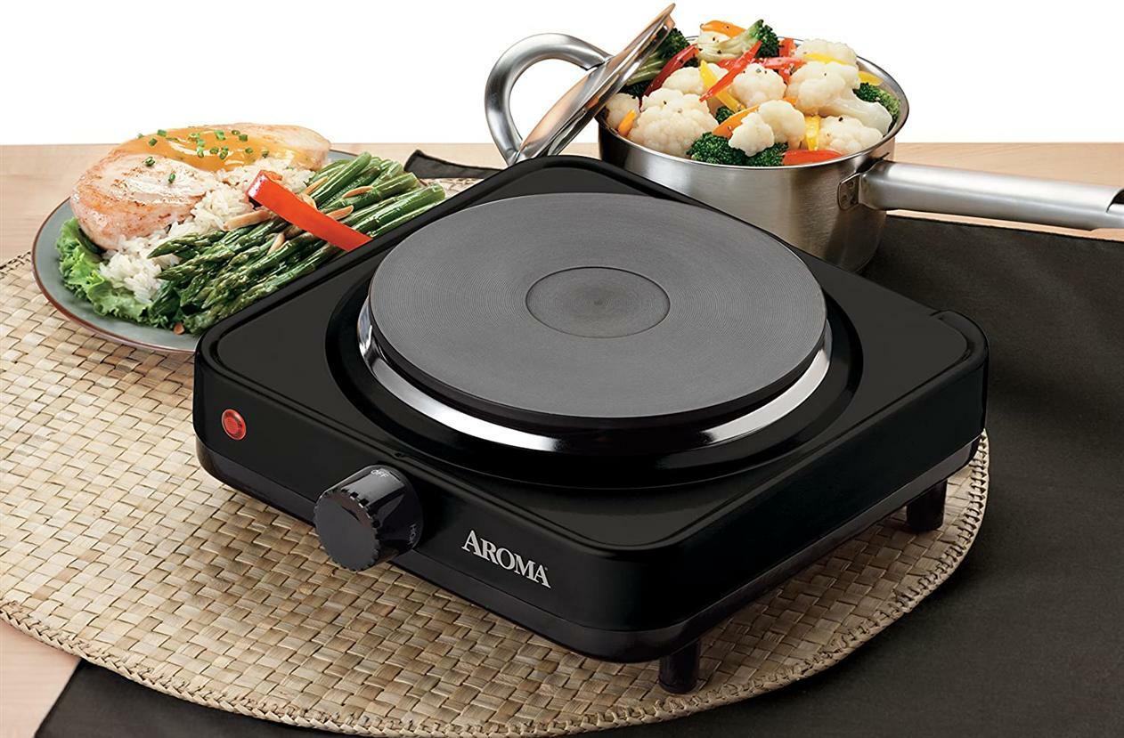 Aroma® Housewares AHP-303 Single Burner Hot Plate 9.4 x 3.1 x 8.5 inches (Black)