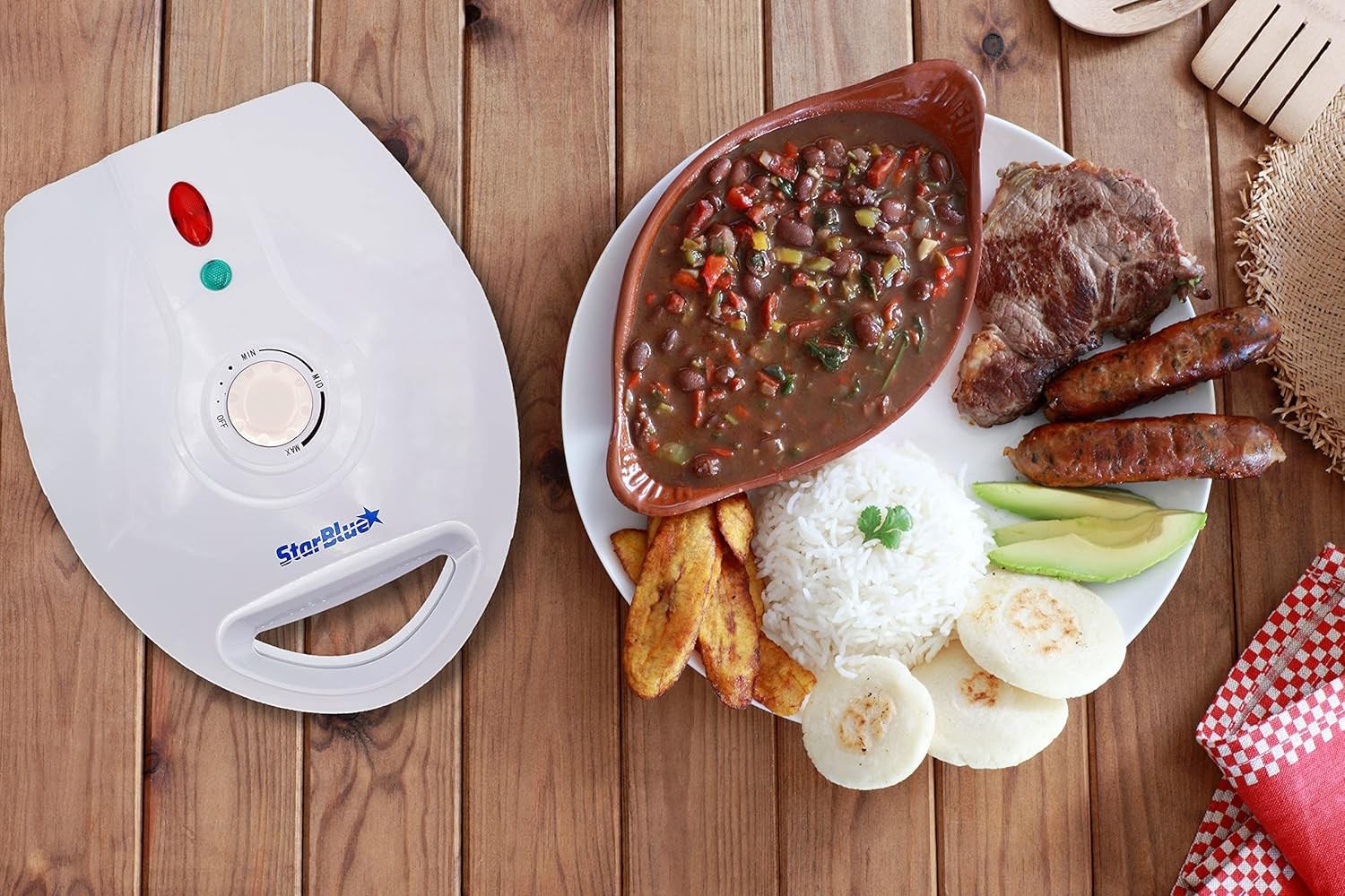 Electric Arepa Maker and Mini Pancake Maker with FREE Arepa Recipes eBook
