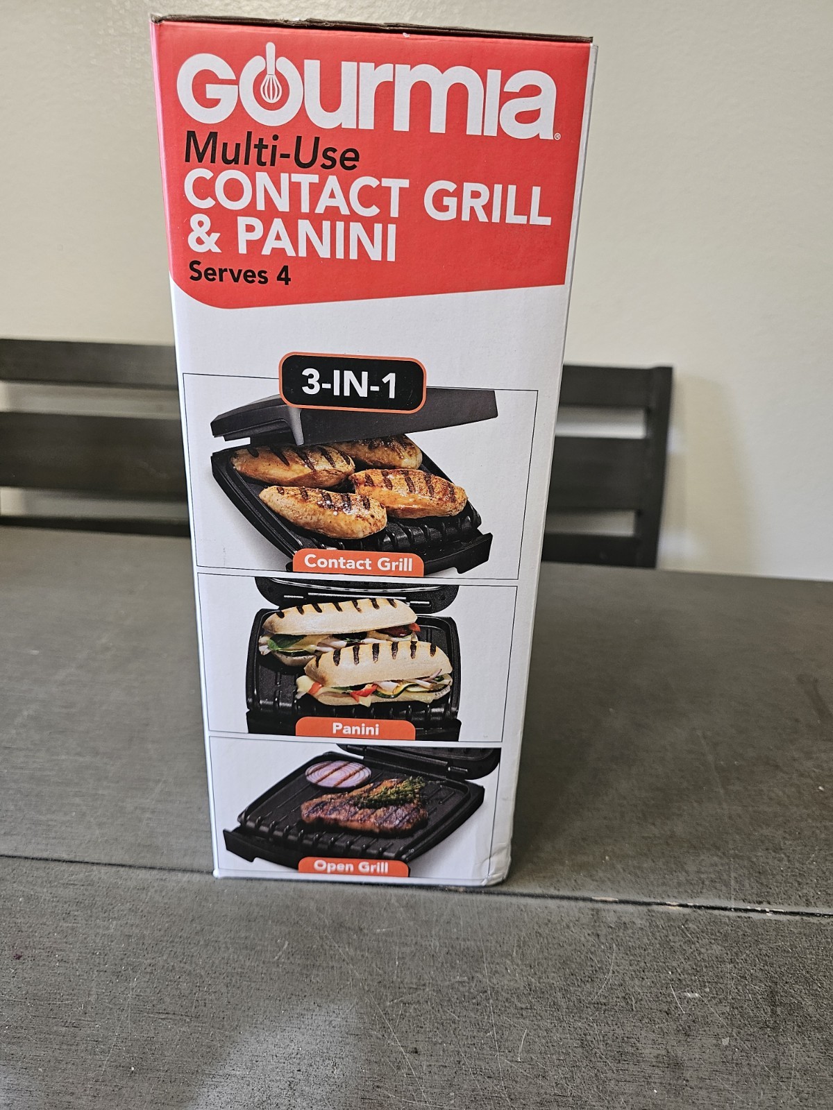 Gourmia 4-Slice Contact Grill and Panini Press
