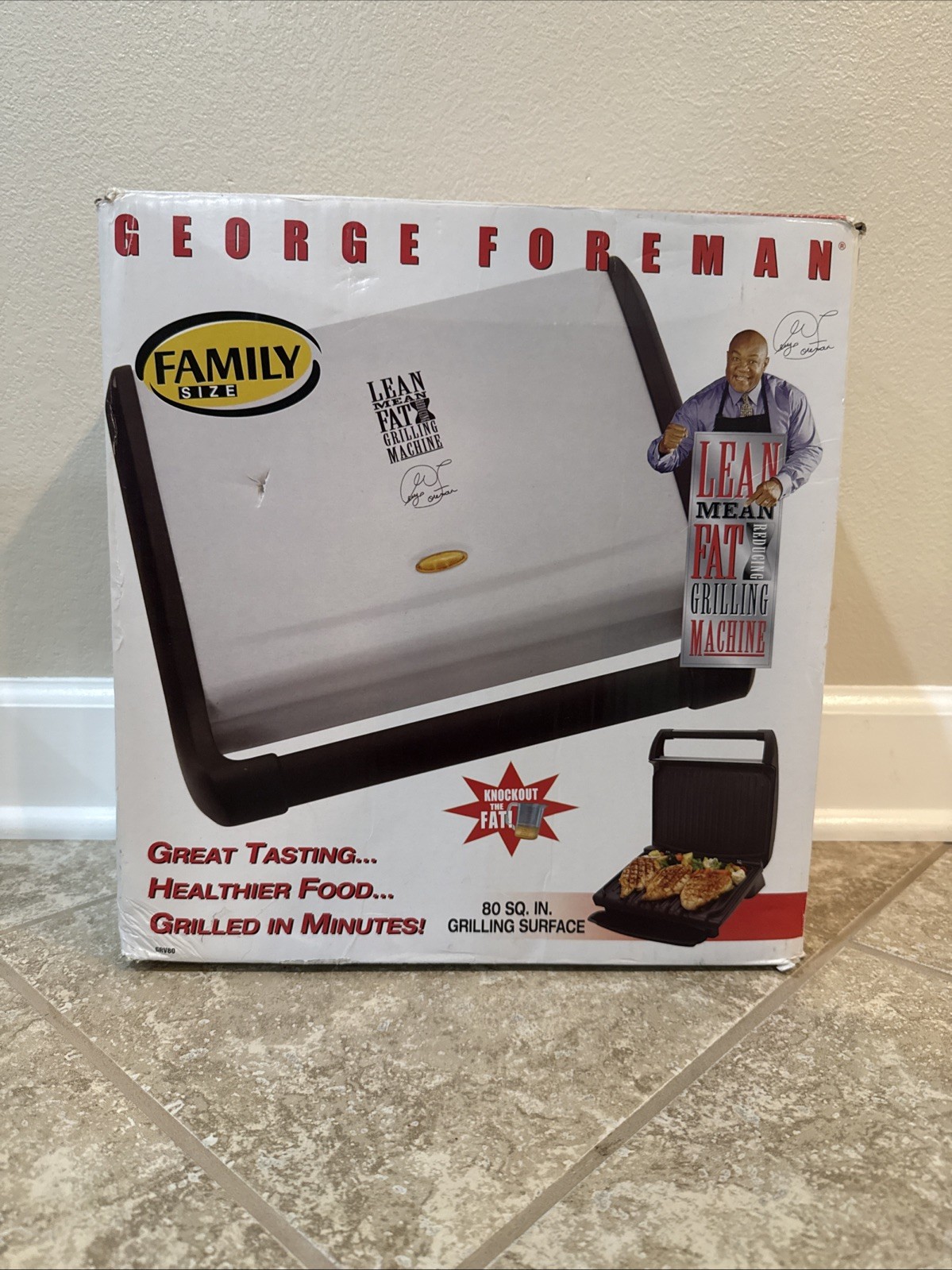 George Foreman GRV80 Indoor Grill Open Box NEVER USED.
