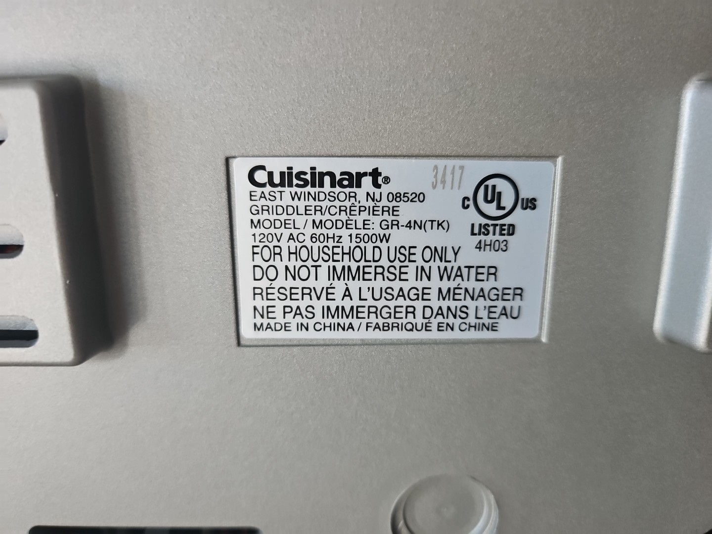 Cuisinart Griddler Indoor Grill Griddle Panini Press 5-in-1 Nonstick