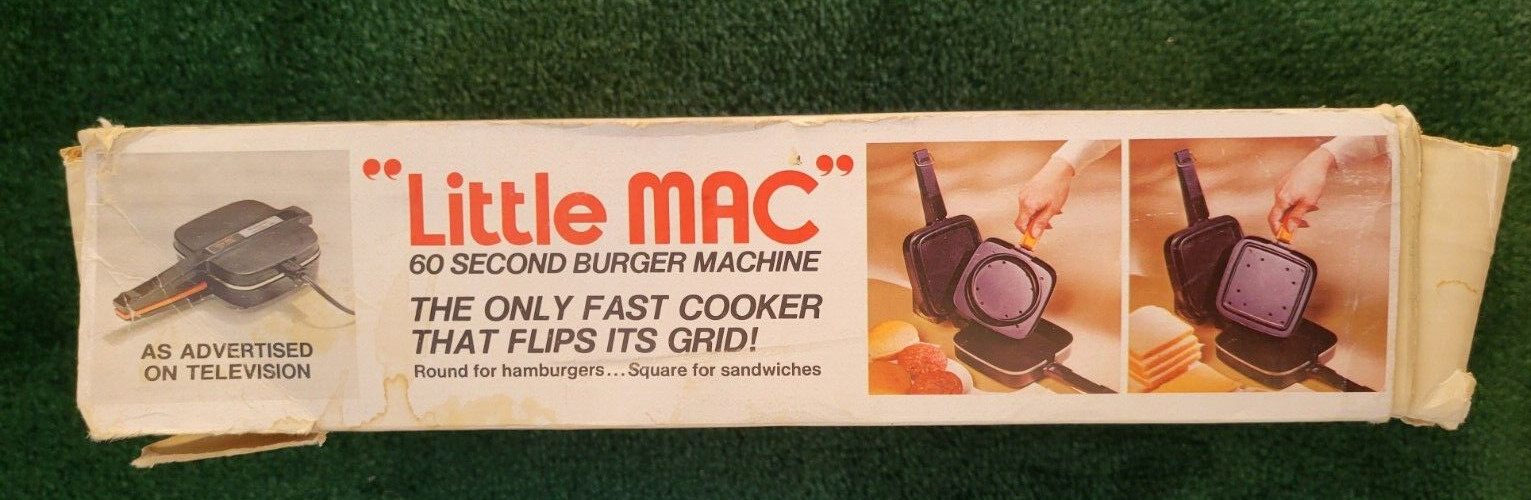 JOE NAMATH “Little Mac” 60 Second Burger Machine Hamburger Maker 2108